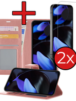 BTH BTH Google Pixel 9 Pro XL Hoesje Bookcase Met 2x Screenprotector - Rose Goud