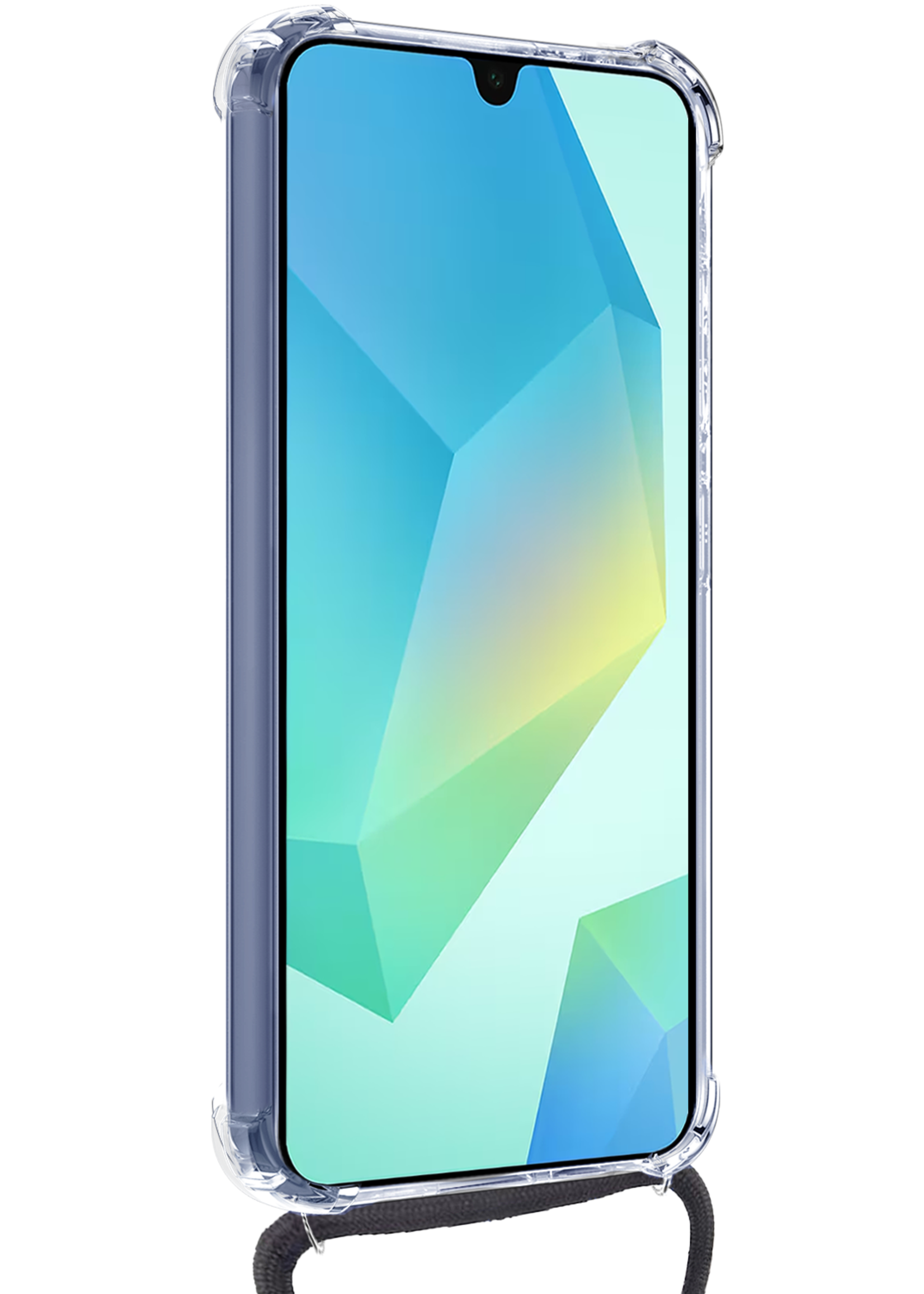 BTH Hoesje Geschikt voor Samsung A16 Hoesje Siliconen Shock Proof Hoesje Met Koord Case Met Telefoonkoord - Hoes Geschikt voor Samsung Galaxy A16 Hoesje Cover Shockproof Met Koord - Transparant