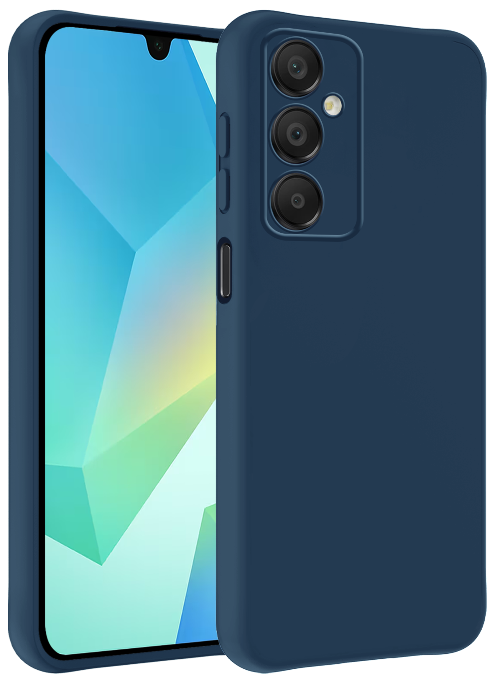 BTH Hoesje Geschikt voor Samsung A16 Hoesje Siliconen Case Hoes - Hoes Geschikt voor Samsung Galaxy A16 Hoes Cover Case - Donkerblauw