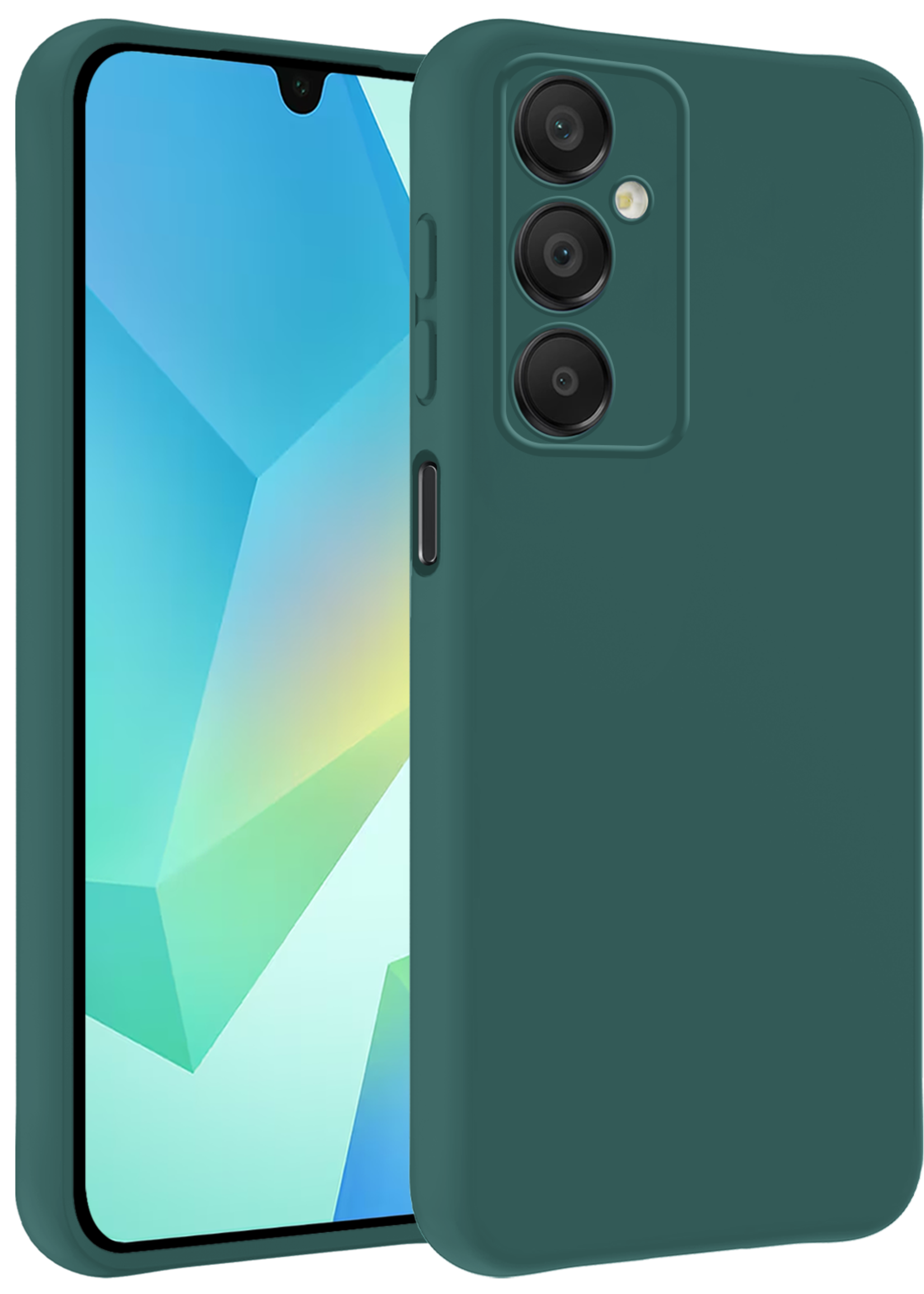 BTH Hoesje Geschikt voor Samsung A16 Hoesje Siliconen Case Hoes - Hoes Geschikt voor Samsung Galaxy A16 Hoes Cover Case - Donkergroen
