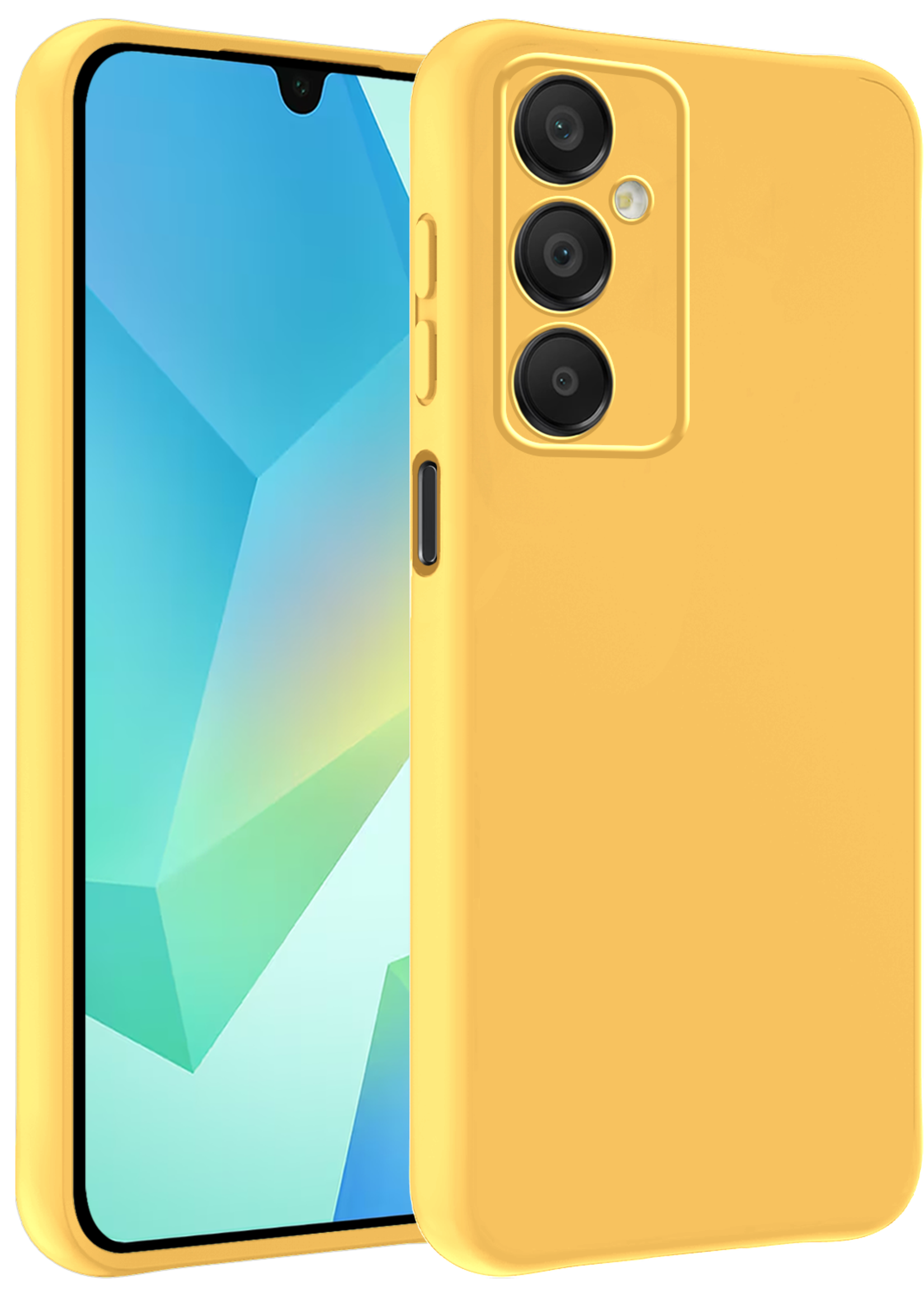BTH Hoesje Geschikt voor Samsung A16 Hoesje Siliconen Case Hoes - Hoes Geschikt voor Samsung Galaxy A16 Hoes Cover Case - Geel