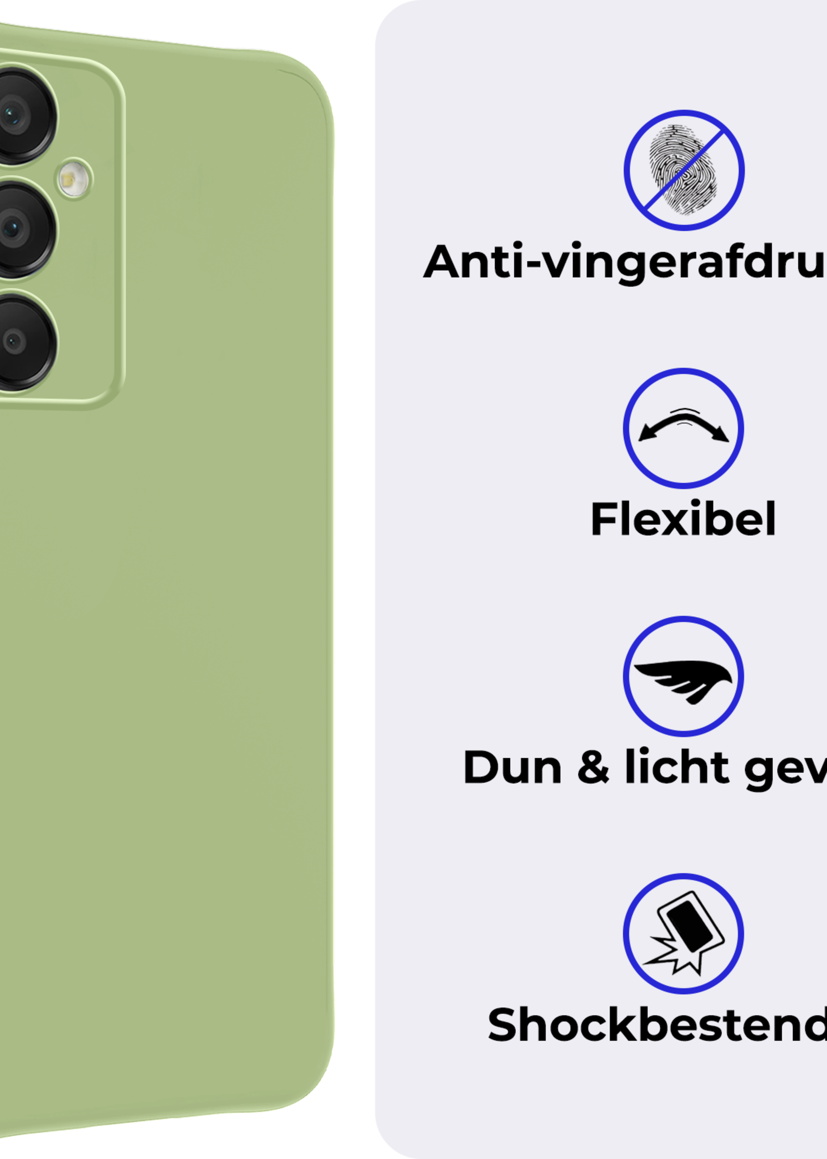 BTH Hoesje Geschikt voor Samsung A16 Hoesje Siliconen Case Hoes - Hoes Geschikt voor Samsung Galaxy A16 Hoes Cover Case - Groen