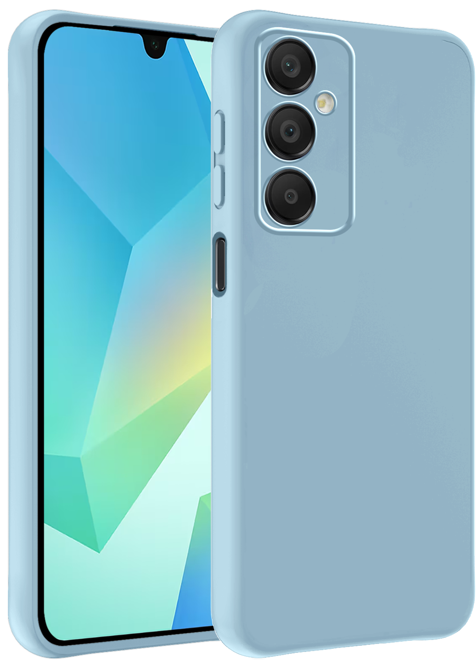 BTH Hoesje Geschikt voor Samsung A16 Hoesje Siliconen Case Hoes - Hoes Geschikt voor Samsung Galaxy A16 Hoes Cover Case - Lichtblauw