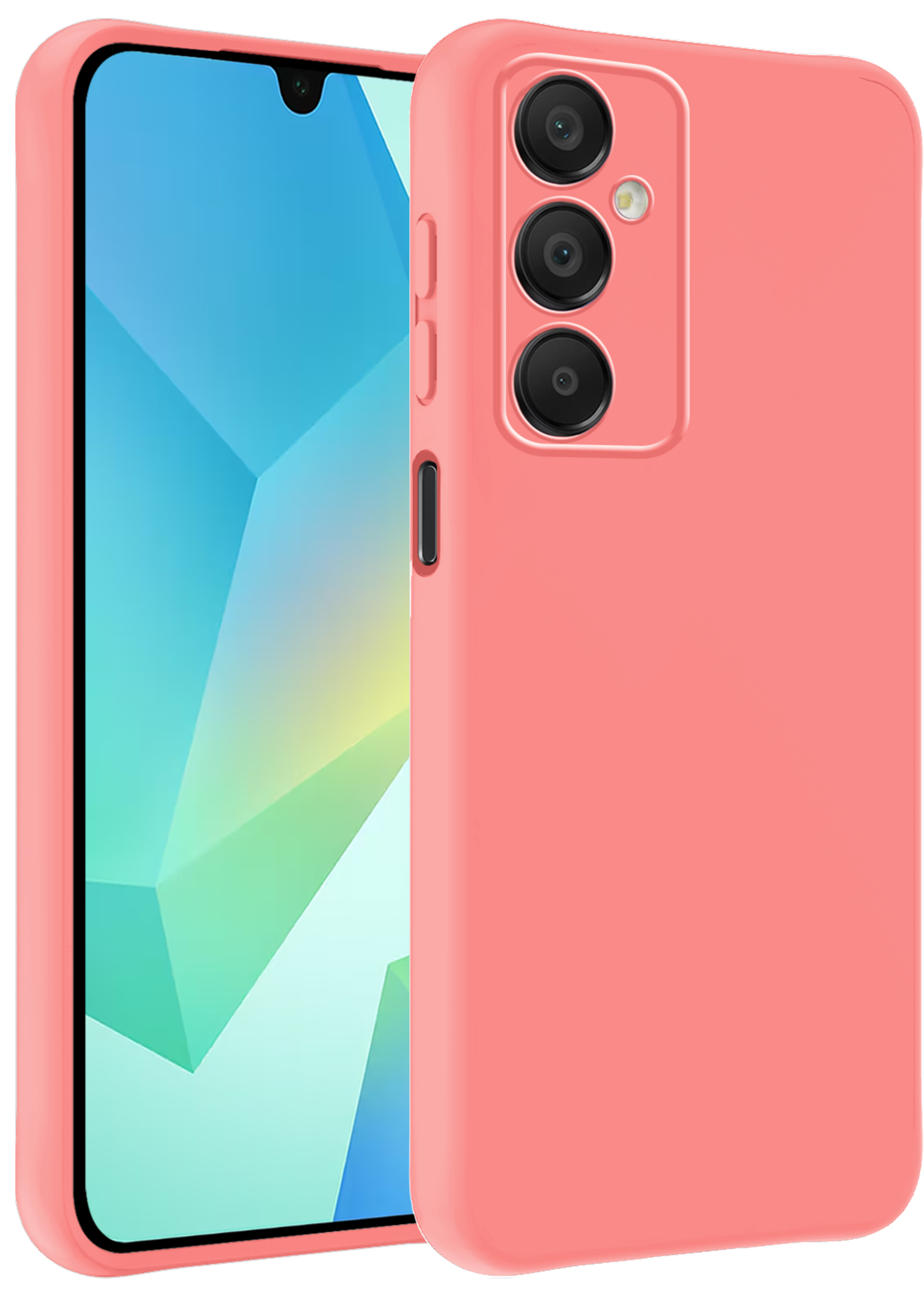BTH Hoesje Geschikt voor Samsung A16 Hoesje Siliconen Case Hoes - Hoes Geschikt voor Samsung Galaxy A16 Hoes Cover Case - Lichtroze