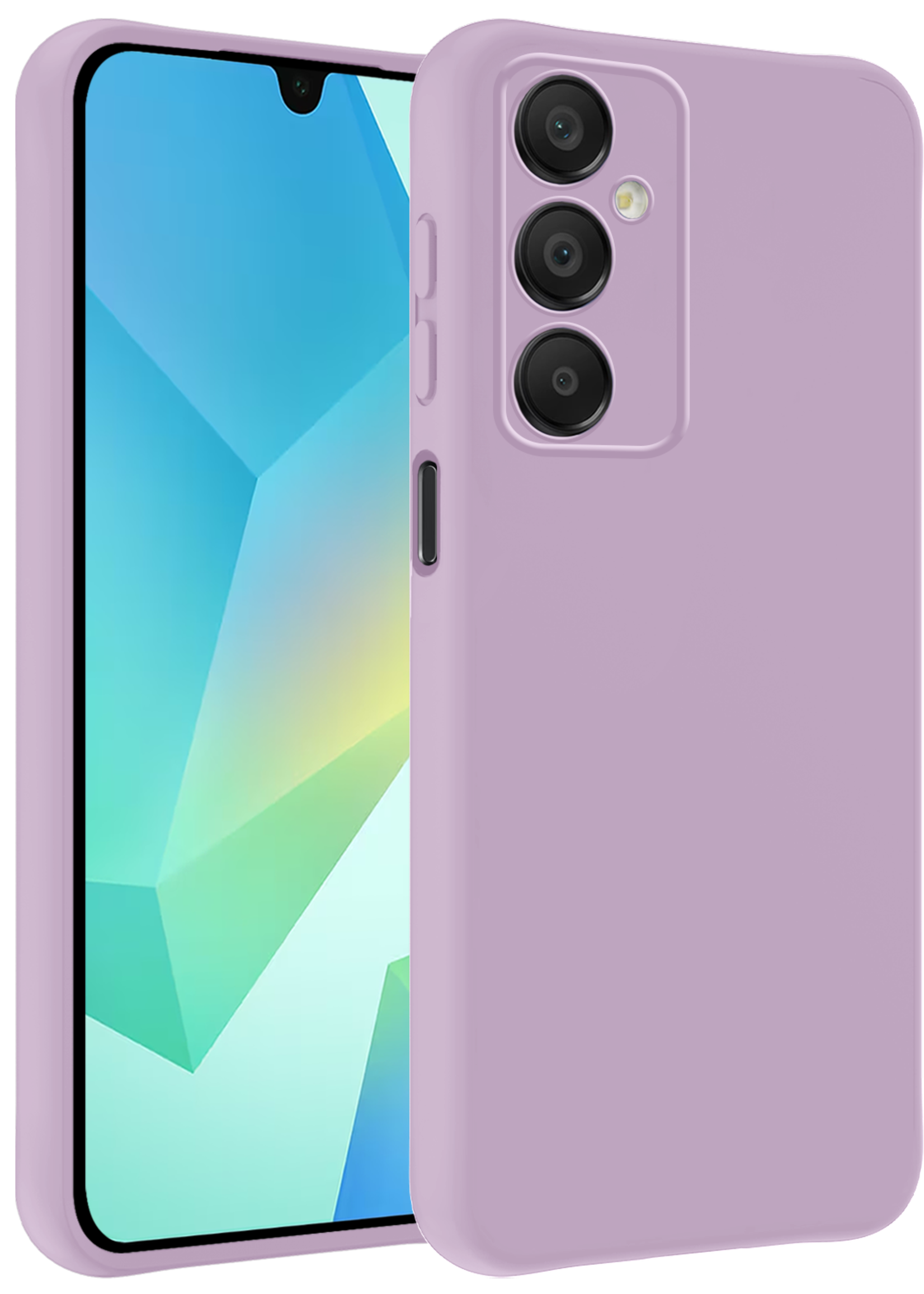 BTH Hoesje Geschikt voor Samsung A16 Hoesje Siliconen Case Hoes - Hoes Geschikt voor Samsung Galaxy A16 Hoes Cover Case - Lila