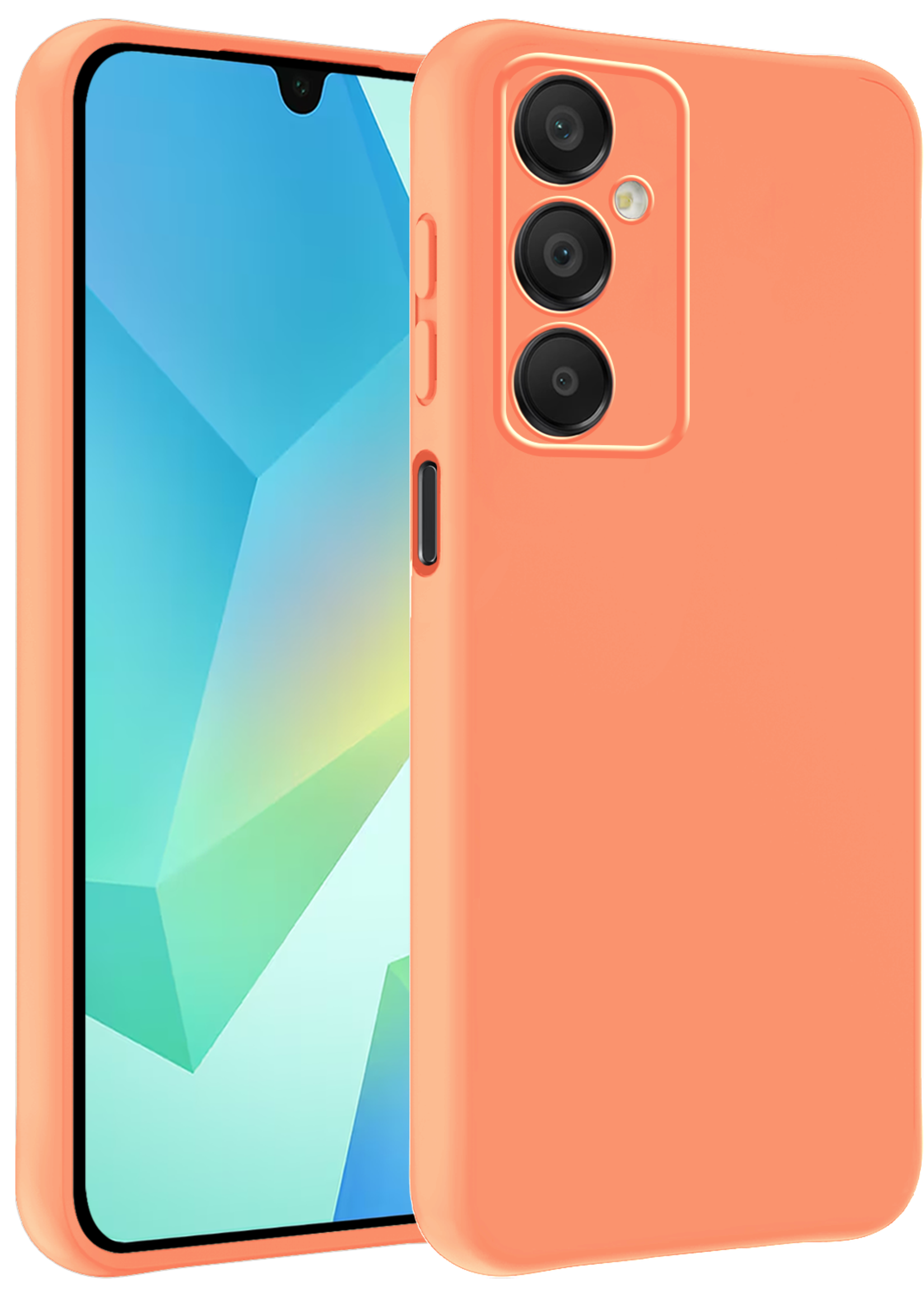 BTH Hoesje Geschikt voor Samsung A16 Hoesje Siliconen Case Hoes - Hoes Geschikt voor Samsung Galaxy A16 Hoes Cover Case - Perzik