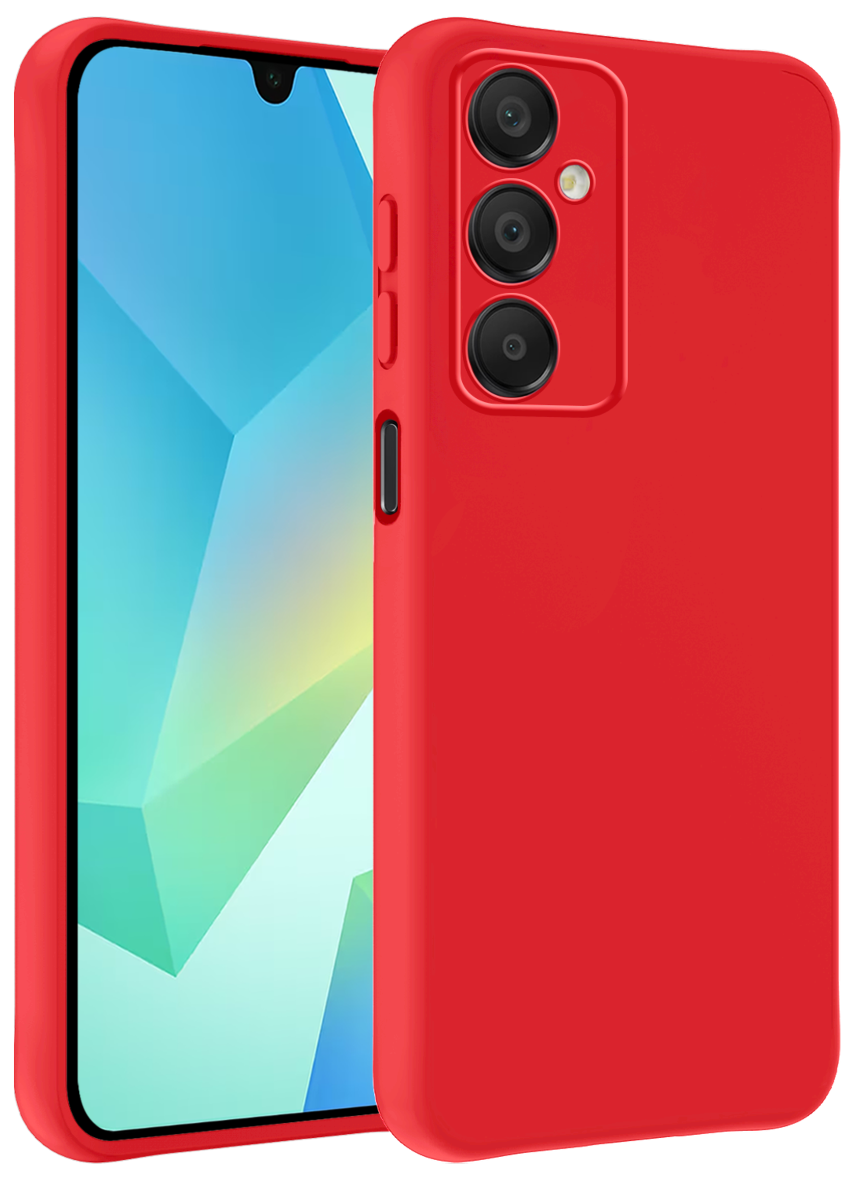 BTH Hoesje Geschikt voor Samsung A16 Hoesje Siliconen Case Hoes - Hoes Geschikt voor Samsung Galaxy A16 Hoes Cover Case - Rood