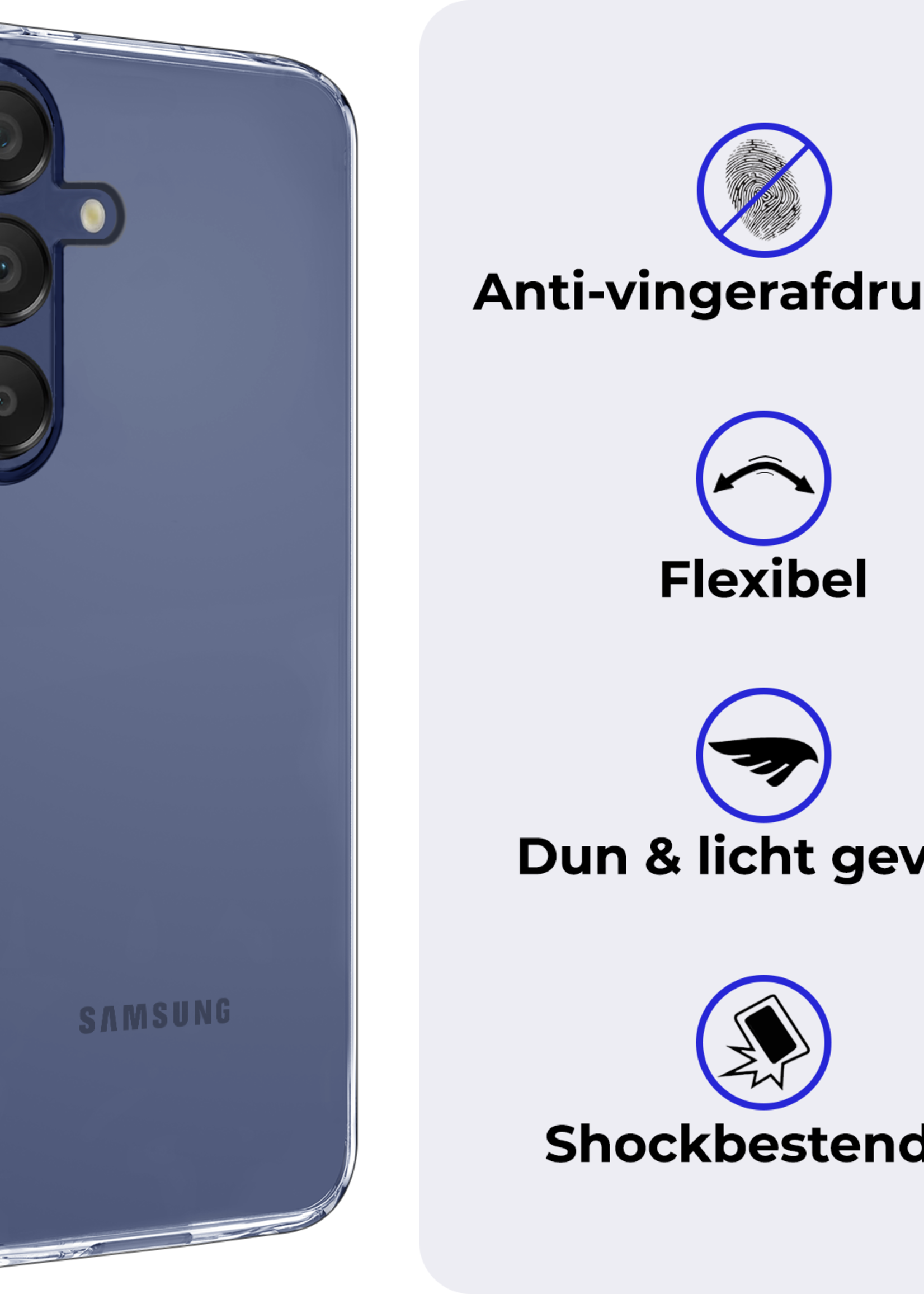 BTH Hoesje Geschikt voor Samsung A16 Hoesje Siliconen Case Hoes - Hoes Geschikt voor Samsung Galaxy A16 Hoes Cover Case - Transparant