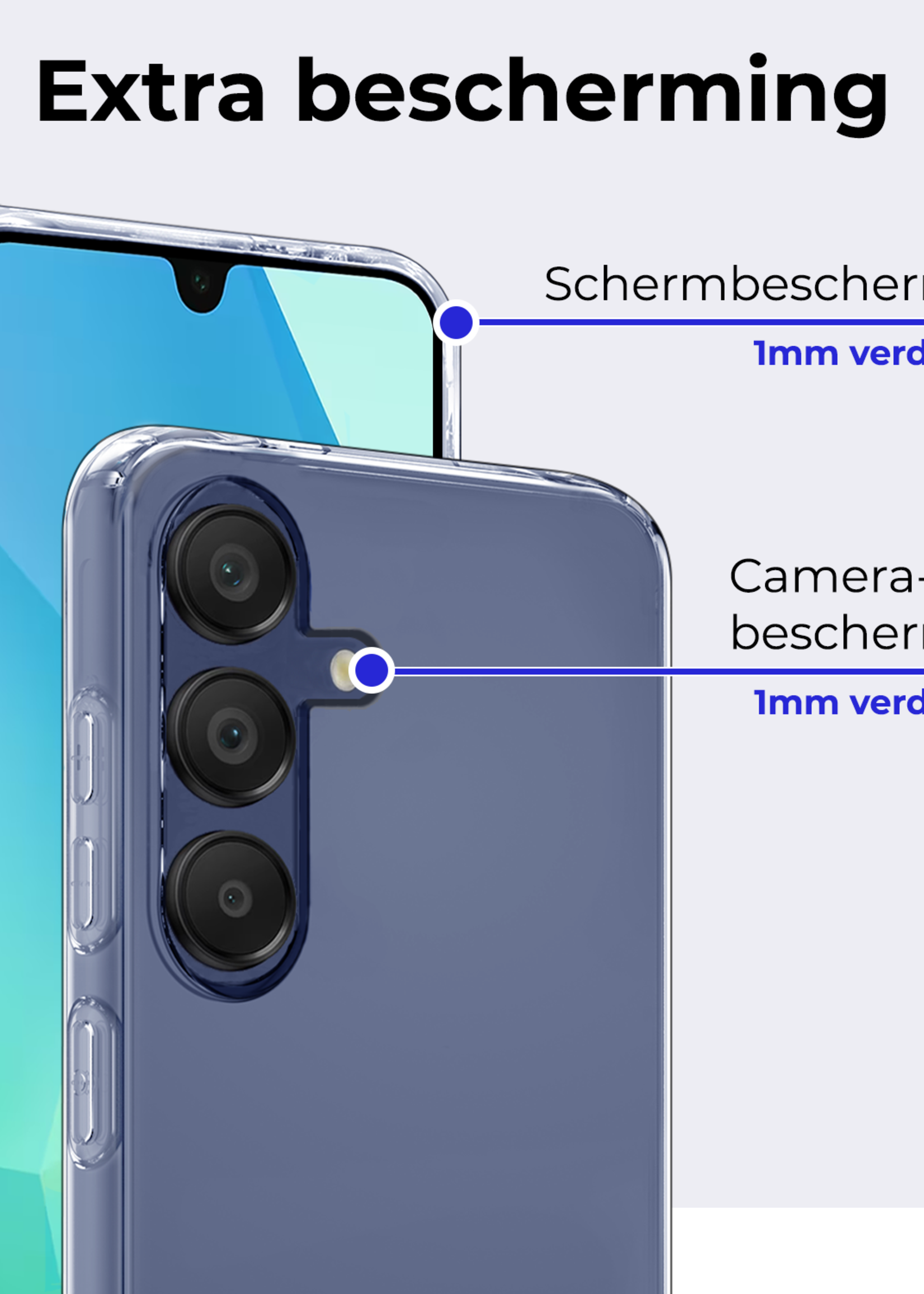 BTH Hoesje Geschikt voor Samsung A16 Hoesje Siliconen Case Hoes - Hoes Geschikt voor Samsung Galaxy A16 Hoes Cover Case - Transparant