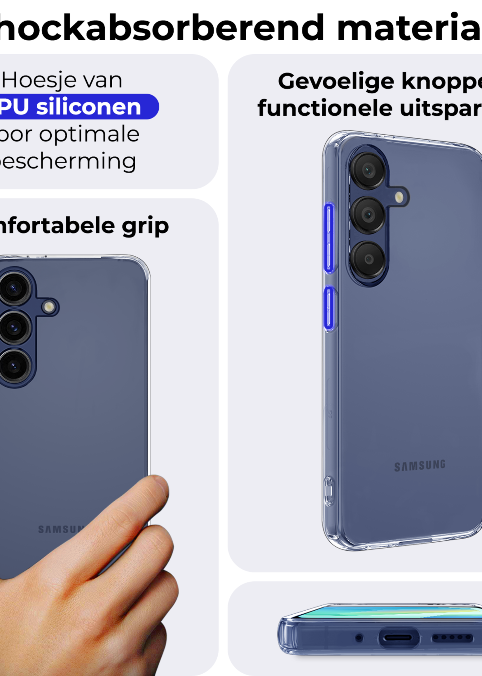 BTH Hoesje Geschikt voor Samsung A16 Hoesje Siliconen Case Hoes - Hoes Geschikt voor Samsung Galaxy A16 Hoes Cover Case - Transparant