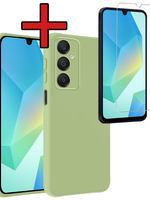 BTH BTH Samsung Galaxy A16 Hoesje Siliconen Met Screenprotector - Groen