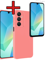 BTH BTH Samsung Galaxy A16 Hoesje Siliconen Met Screenprotector - Lichtroze