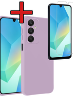 BTH BTH Samsung Galaxy A16 Hoesje Siliconen Met Screenprotector - Lila