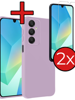 BTH BTH Samsung Galaxy A16 Hoesje Siliconen Met 2x Screenprotector - Lila