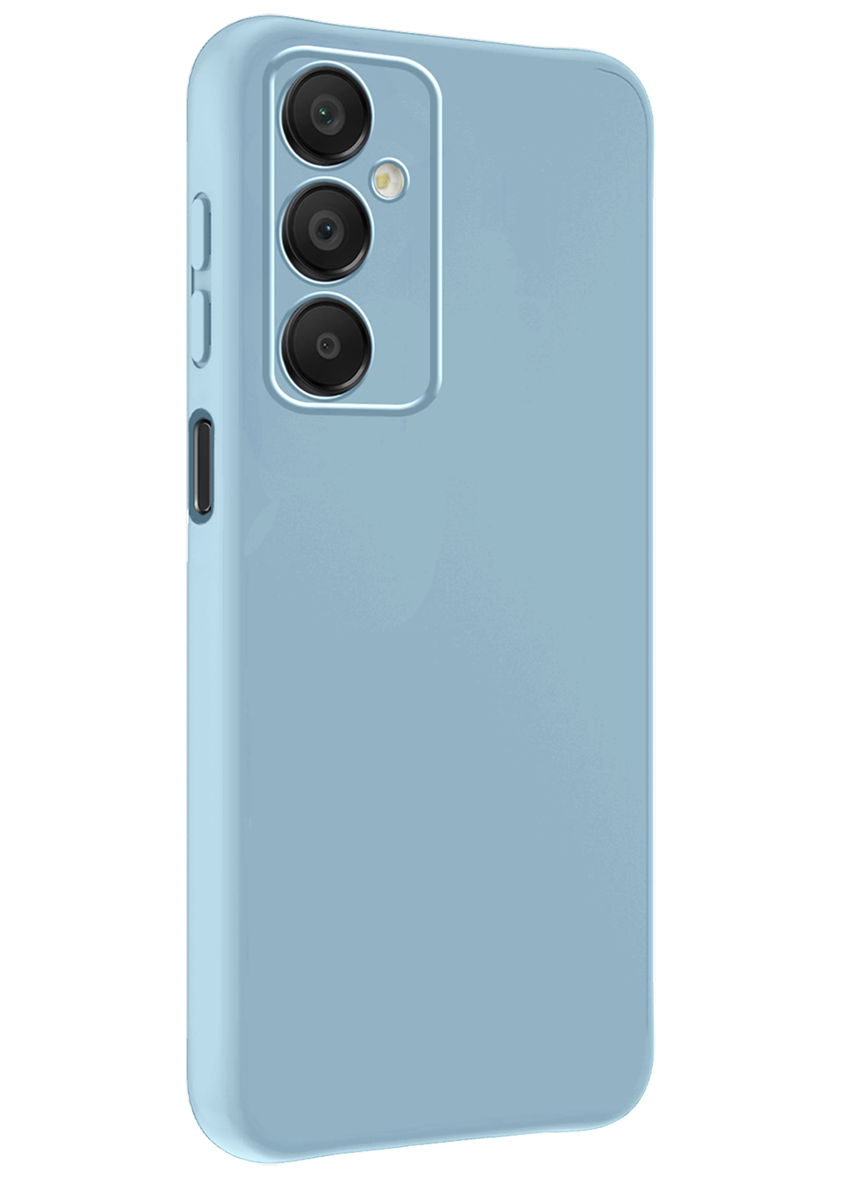 BTH Hoesje Geschikt voor Samsung A16 Hoesje Siliconen Case Hoes Met 2x Screenprotector - Hoes Geschikt voor Samsung Galaxy A16 Hoes Cover Case - Lichtblauw