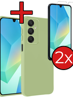 BTH BTH Samsung Galaxy A16 Hoesje Siliconen Met 2x Screenprotector - Groen