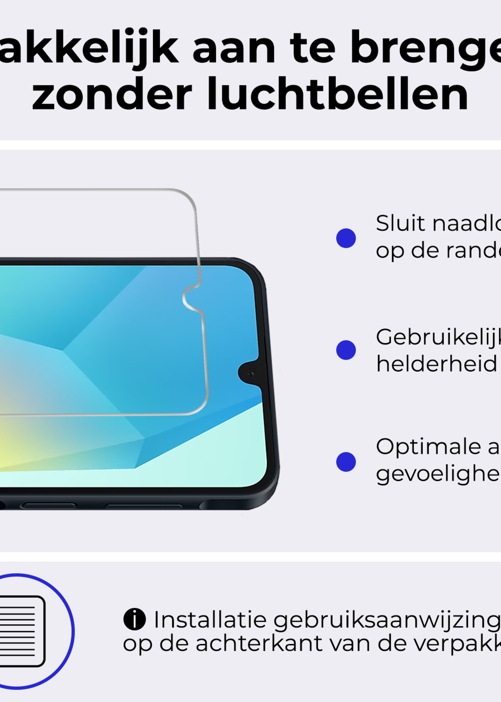 BTH Hoesje Geschikt voor Samsung A16 Hoesje Siliconen Case Hoes Met 2x Screenprotector - Hoes Geschikt voor Samsung Galaxy A16 Hoes Cover Case - Donkerblauw