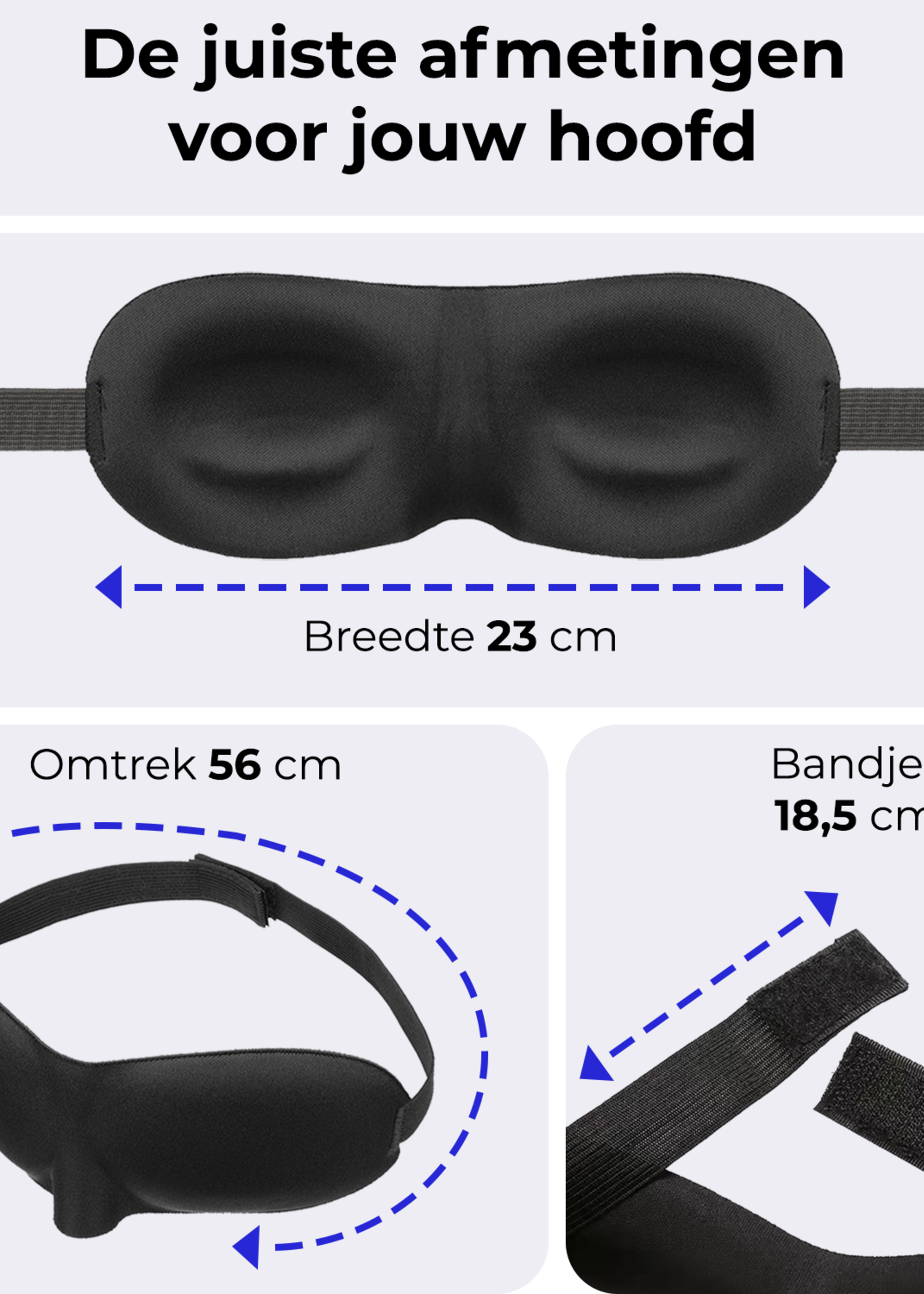 BTH Slaapmasker Vrouwen Mannen Kinderen - Slaapmaskers 100% Donker Slaapmasker 3D  100% Donker Oog Masker Wallen - Zwart