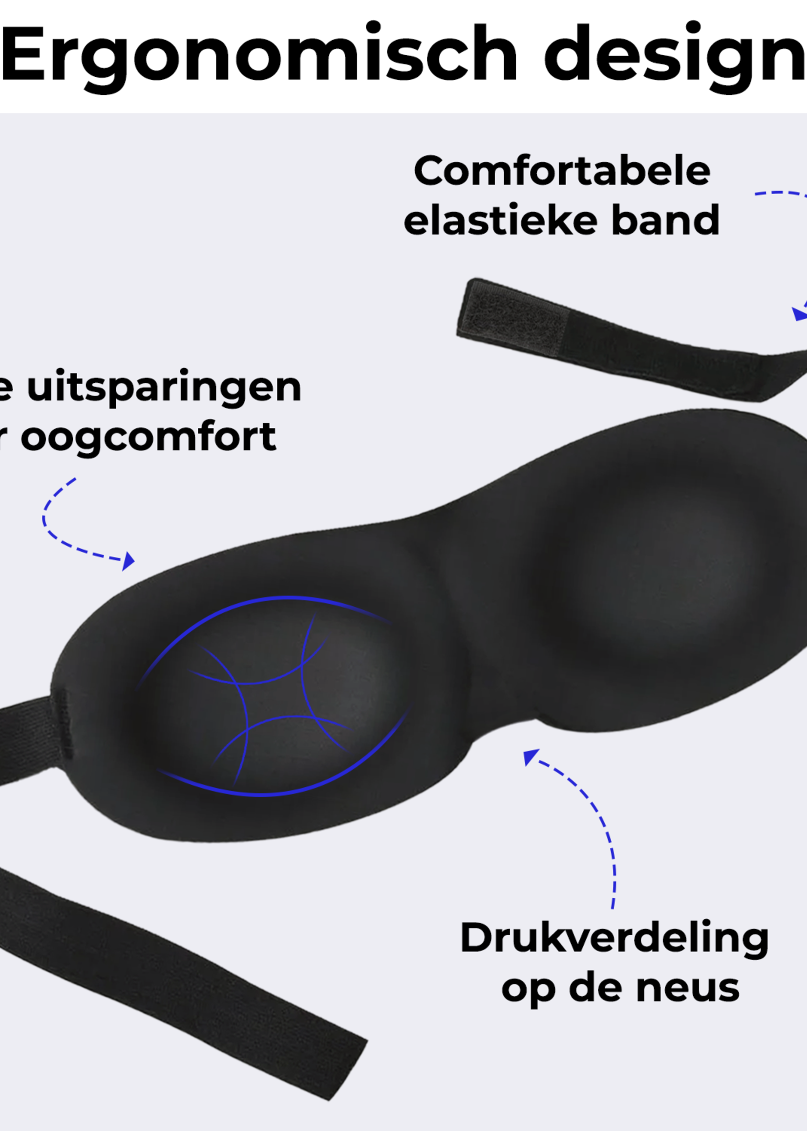 BTH Slaapmasker Vrouwen Mannen Kinderen - Slaapmaskers 100% Donker Slaapmasker 3D  100% Donker Oog Masker Wallen - Zwart