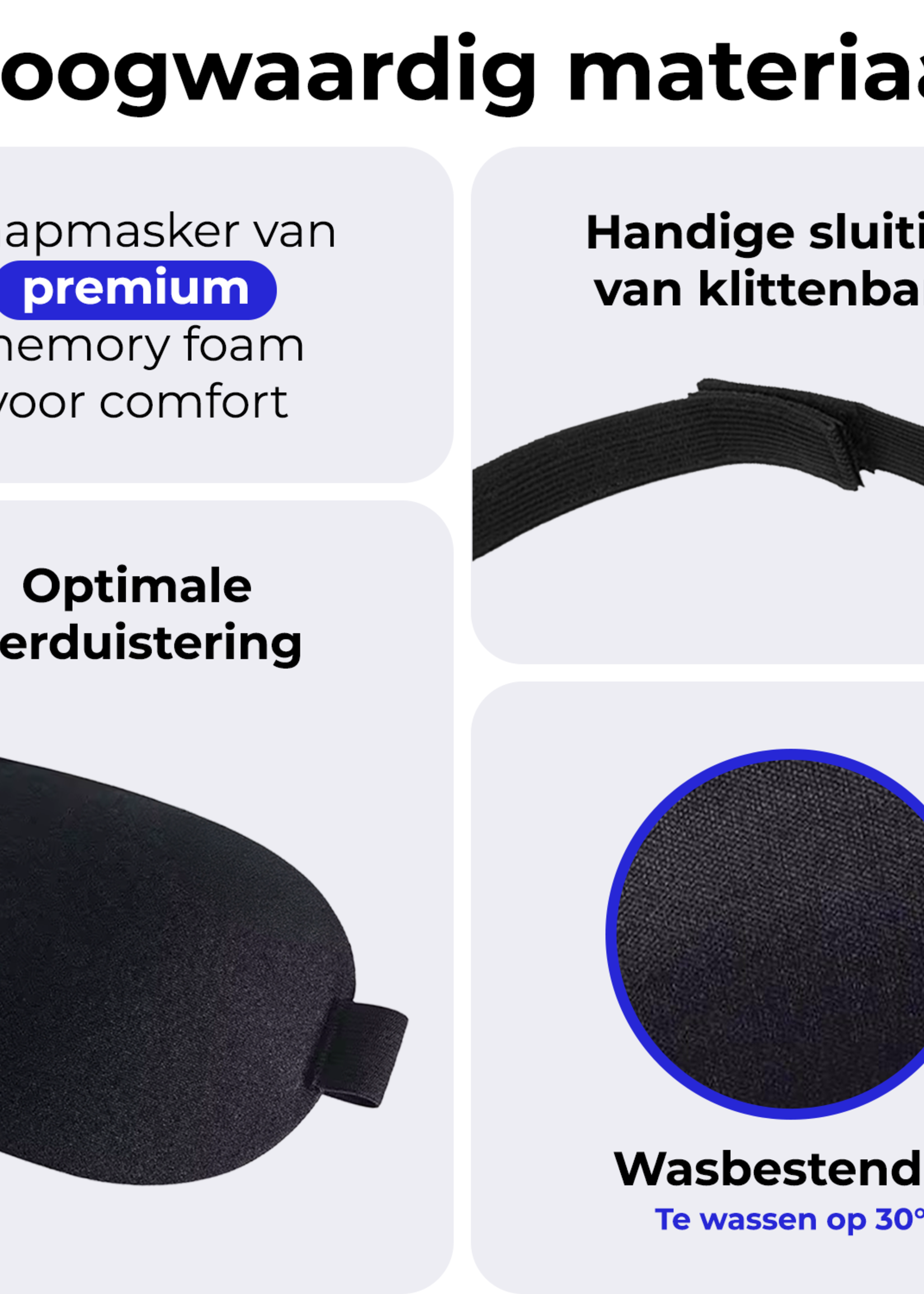 BTH Slaapmasker Vrouwen Mannen Kinderen - Slaapmaskers 100% Donker Slaapmasker 3D  100% Donker Oog Masker Wallen - Zwart