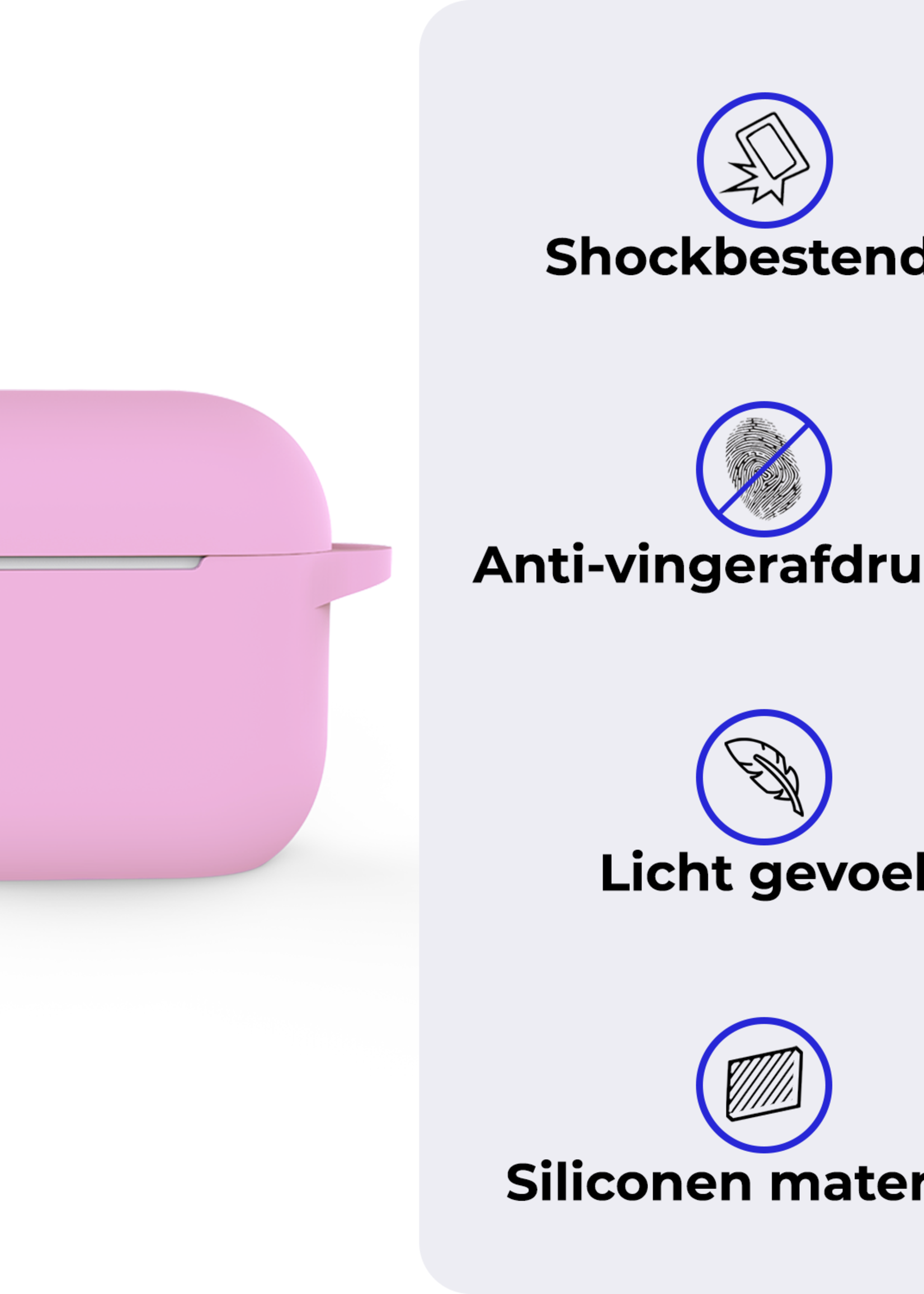 BTH BTH Siliconen Hoesje Voor Apple AirPods 4 - Flamingo