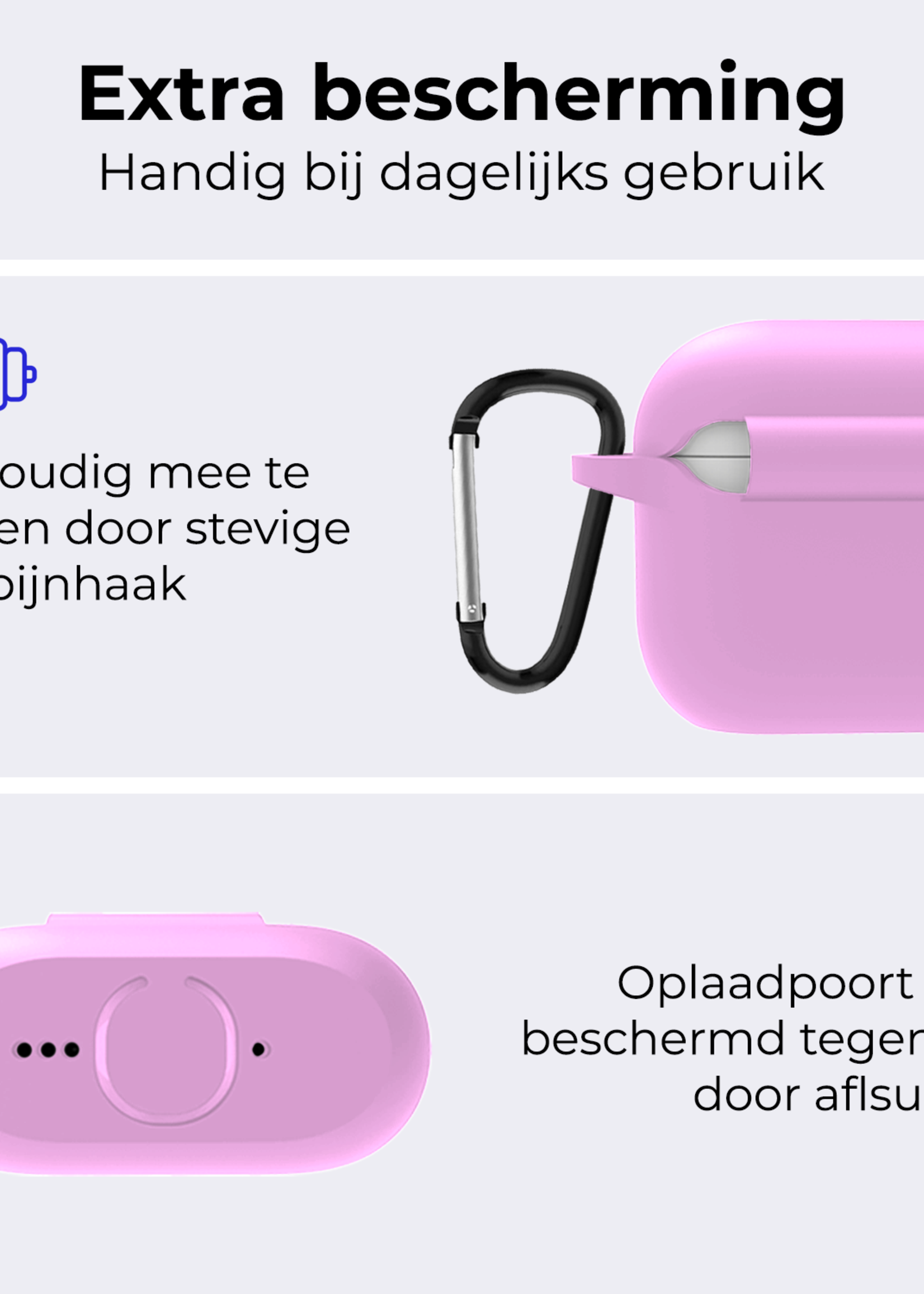 BTH BTH Siliconen Hoesje Voor Apple AirPods 4 - Flamingo