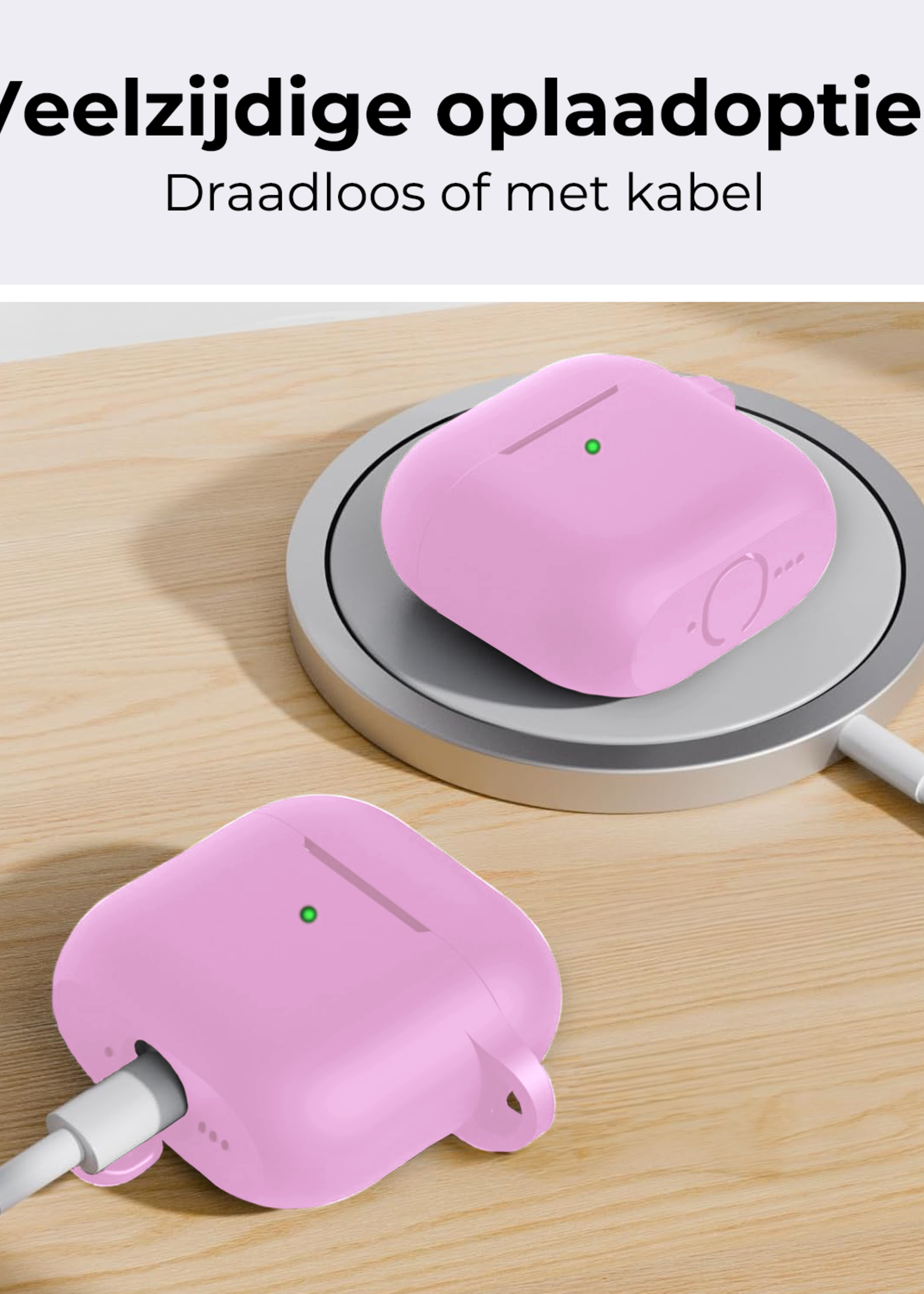 BTH BTH Siliconen Hoesje Voor Apple AirPods 4 - Flamingo