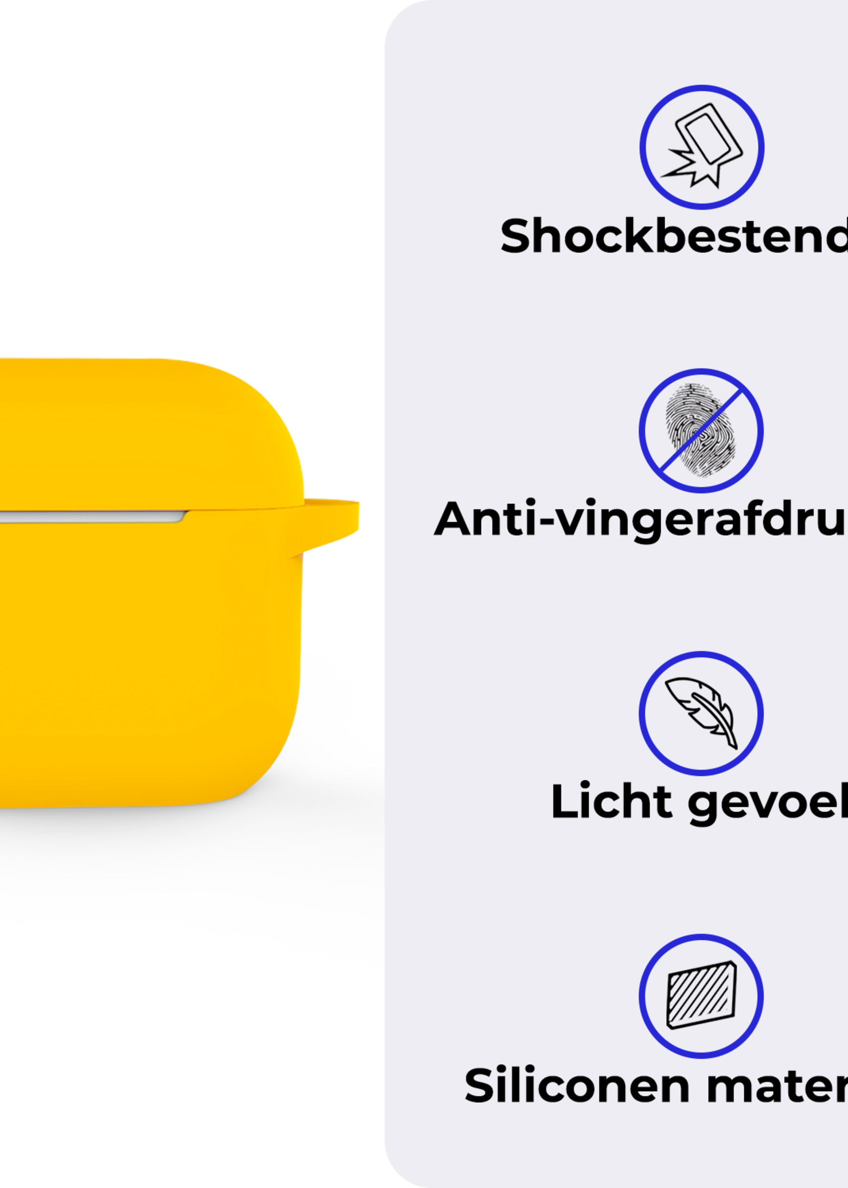 BTH BTH Siliconen Hoesje Voor Apple AirPods 4 - Geel