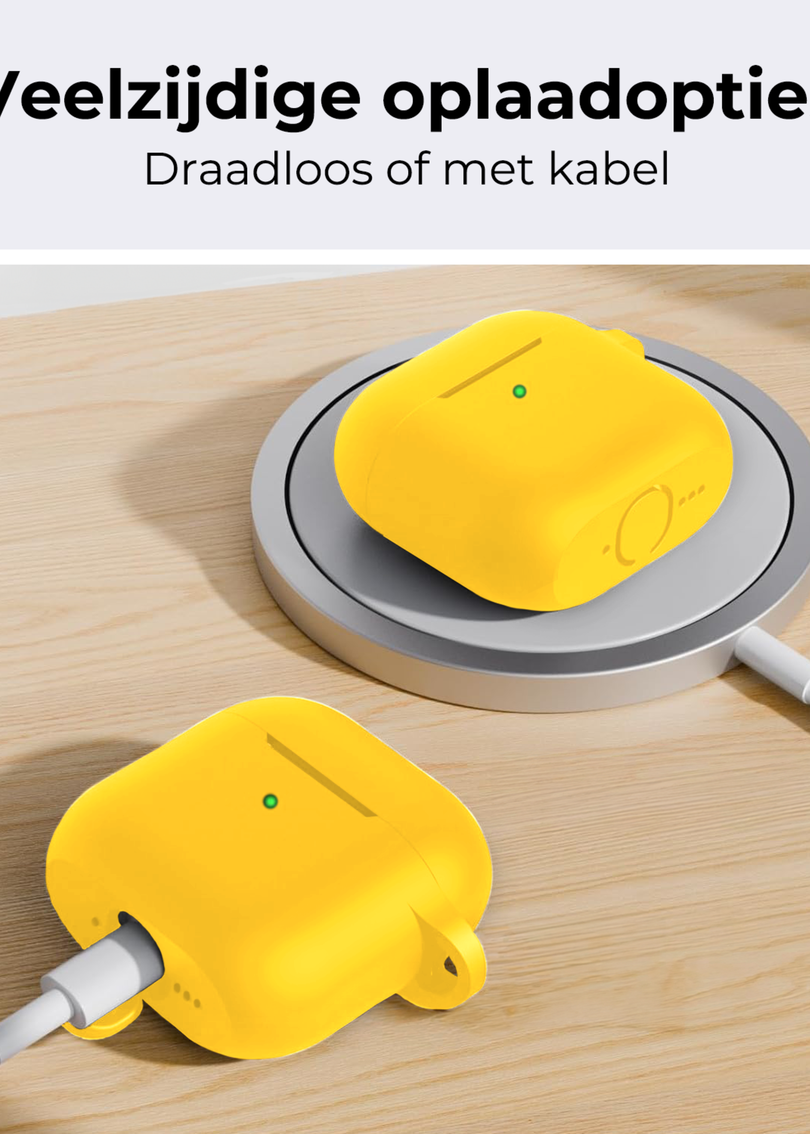 BTH BTH Siliconen Hoesje Voor Apple AirPods 4 - Geel