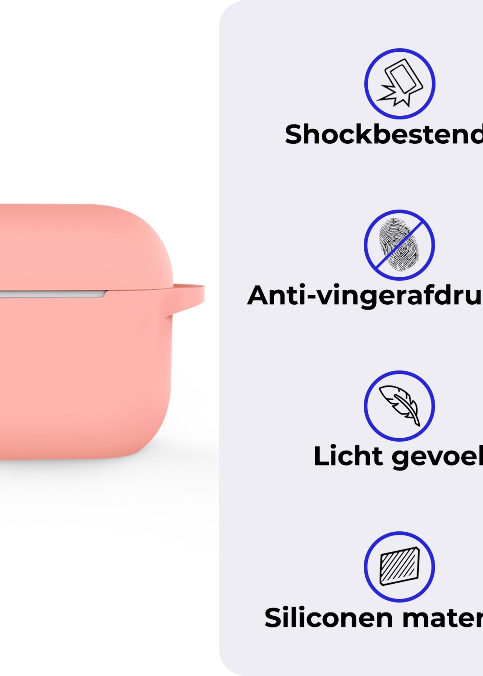 BTH BTH Siliconen Hoesje Voor Apple AirPods 4 - Lichtroze