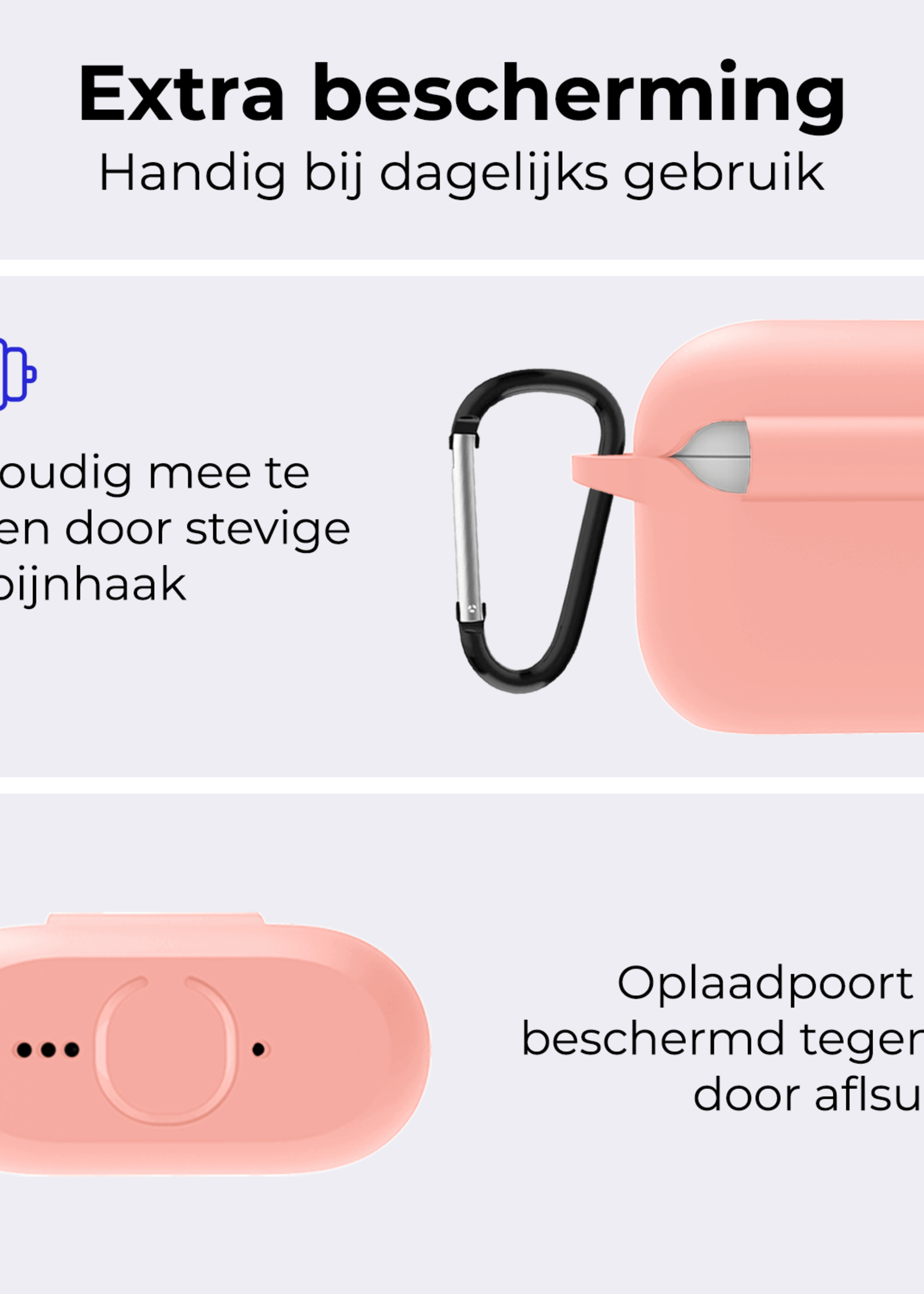 BTH BTH Siliconen Hoesje Voor Apple AirPods 4 - Lichtroze