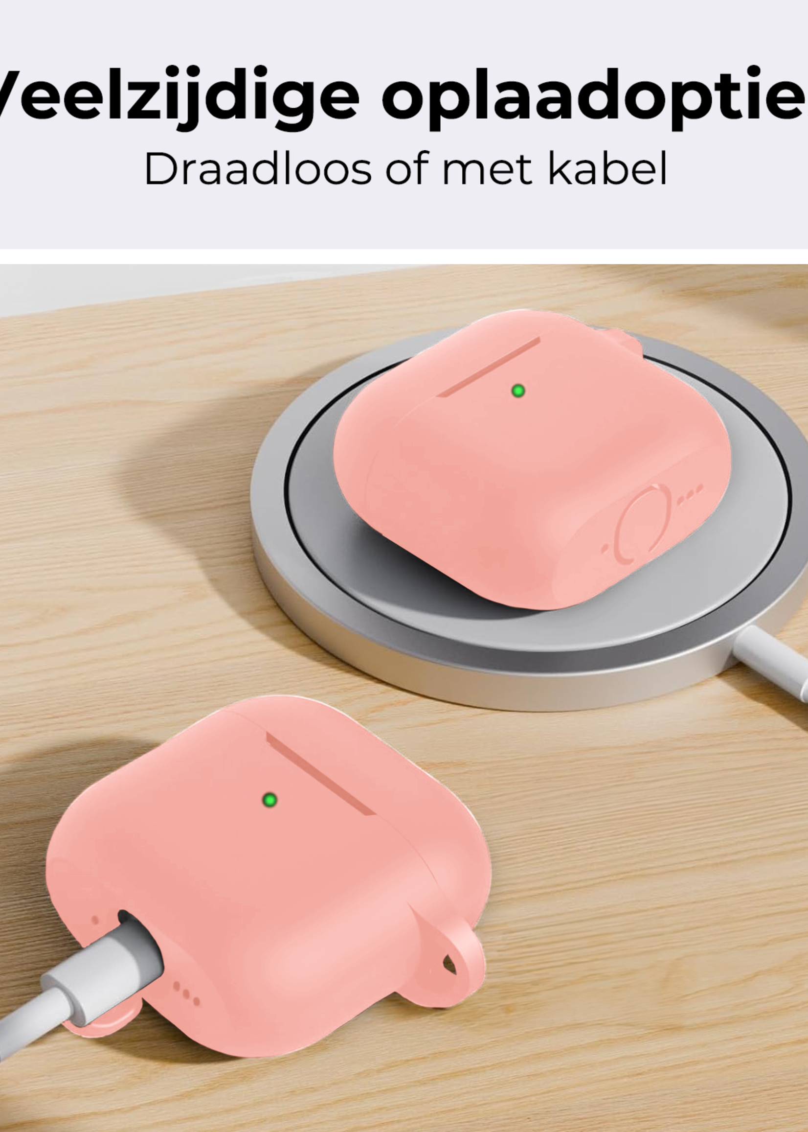 BTH BTH Siliconen Hoesje Voor Apple AirPods 4 - Lichtroze
