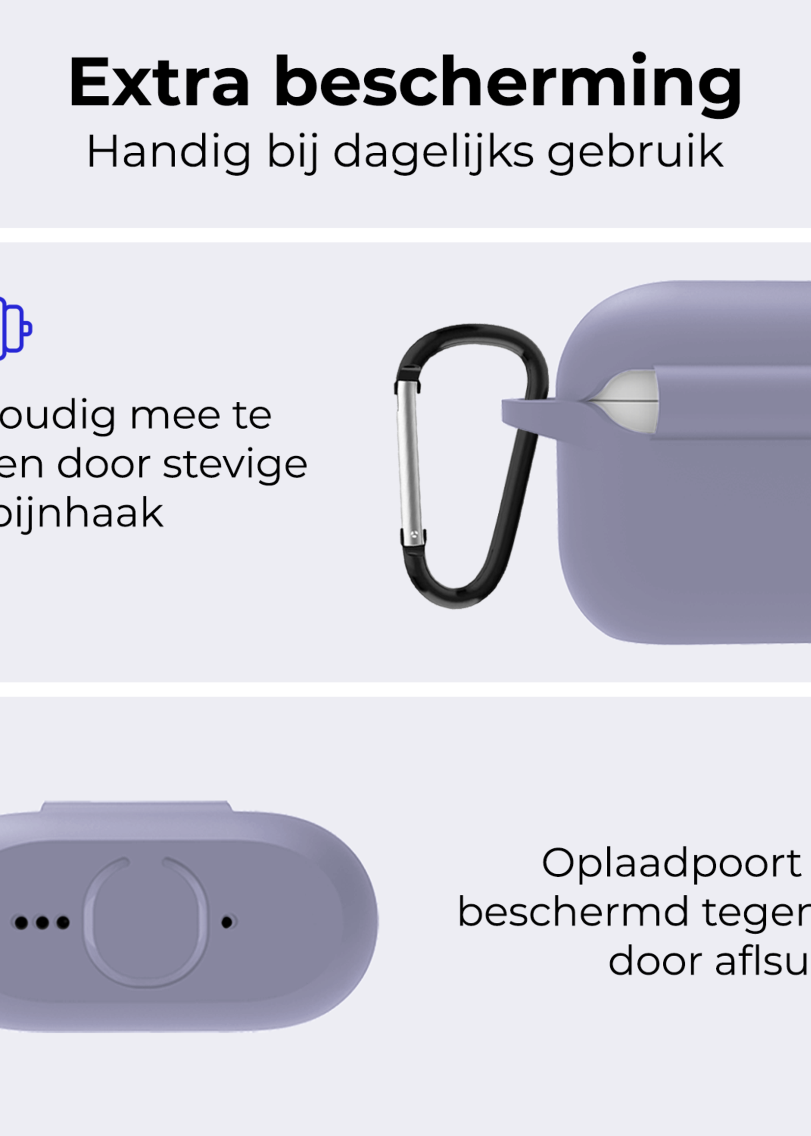BTH BTH Siliconen Hoesje Voor Apple AirPods 4 - Lila