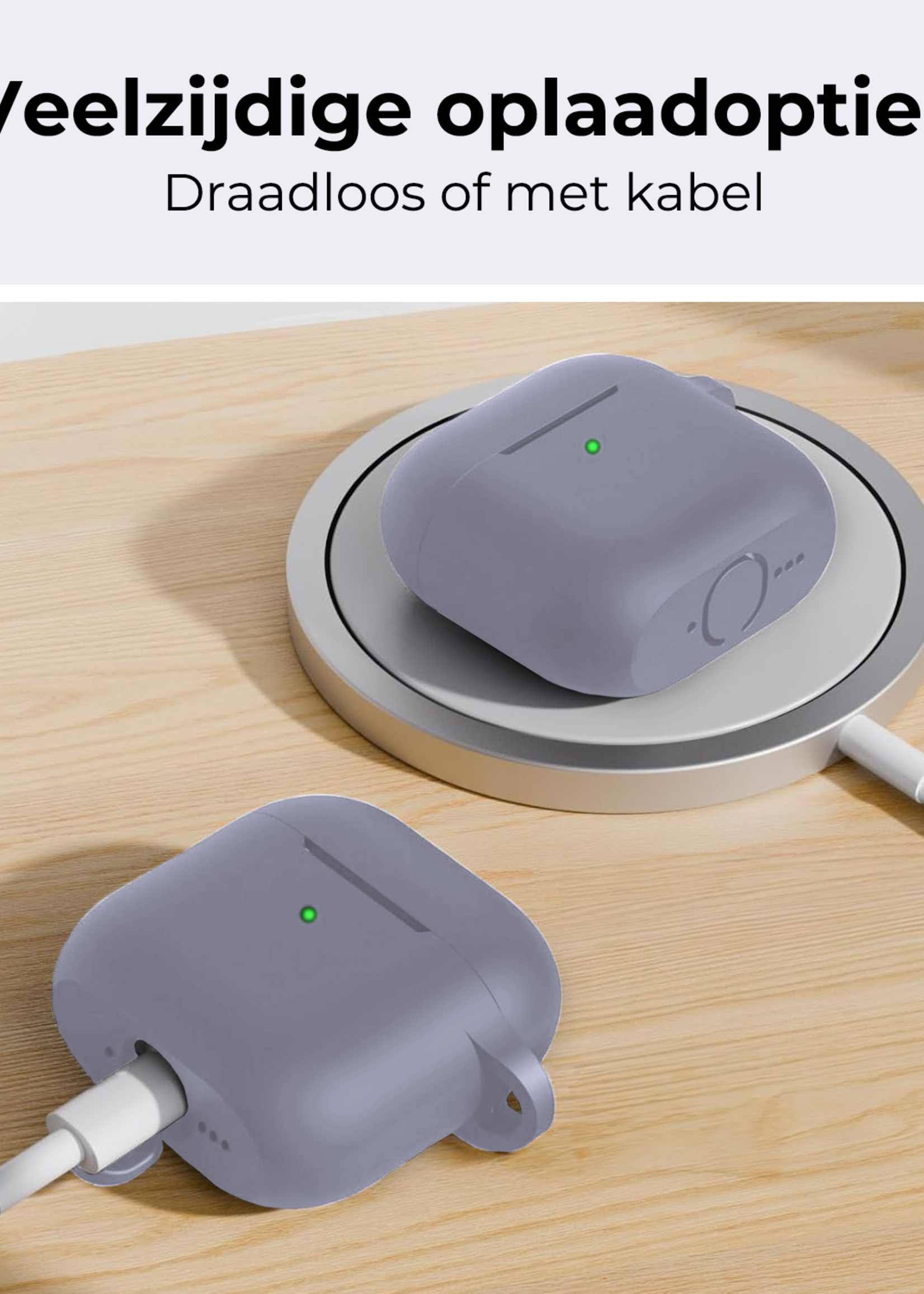 BTH BTH Siliconen Hoesje Voor Apple AirPods 4 - Lila