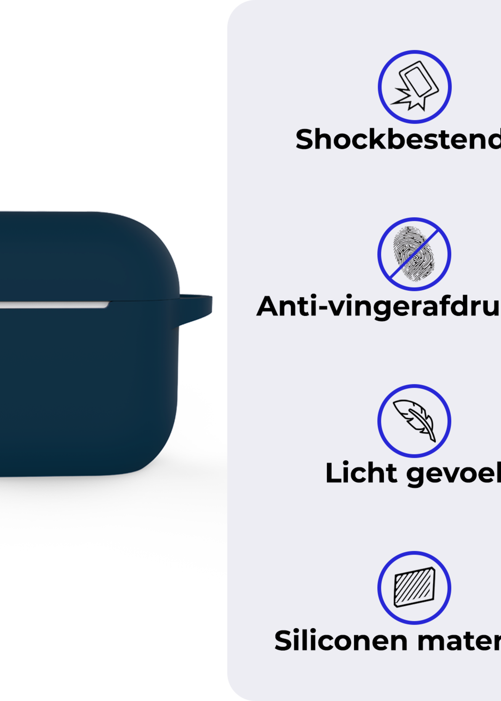 BTH BTH Siliconen Hoesje Voor Apple AirPods 4 - Navy