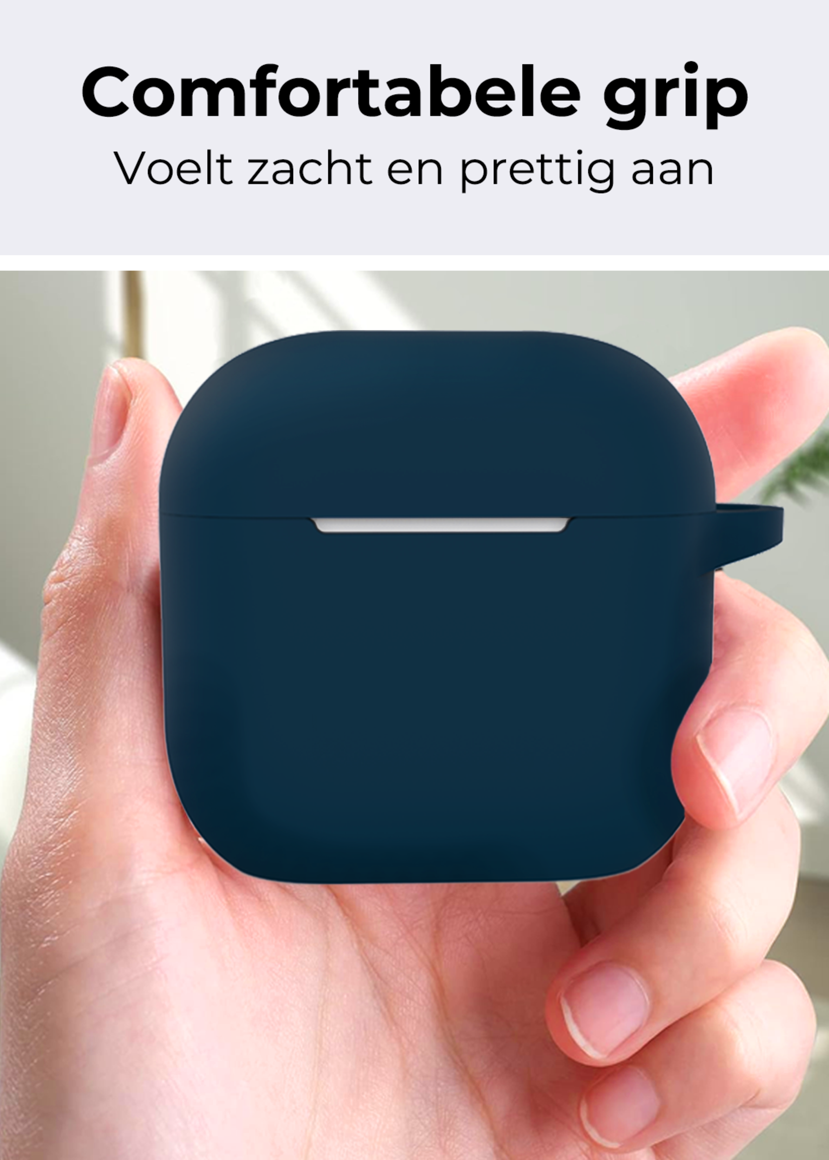 BTH BTH Siliconen Hoesje Voor Apple AirPods 4 - Navy