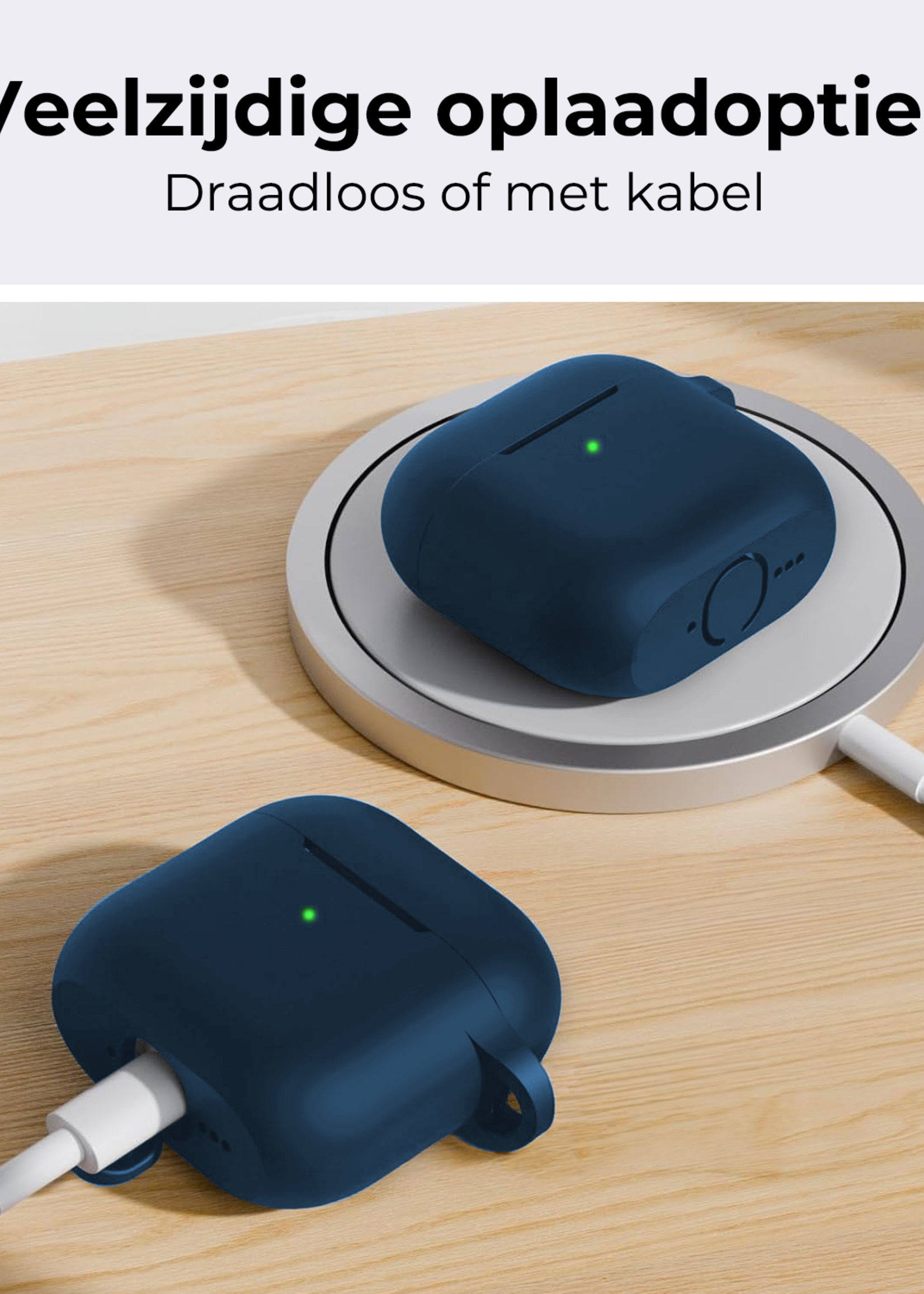 BTH BTH Siliconen Hoesje Voor Apple AirPods 4 - Navy