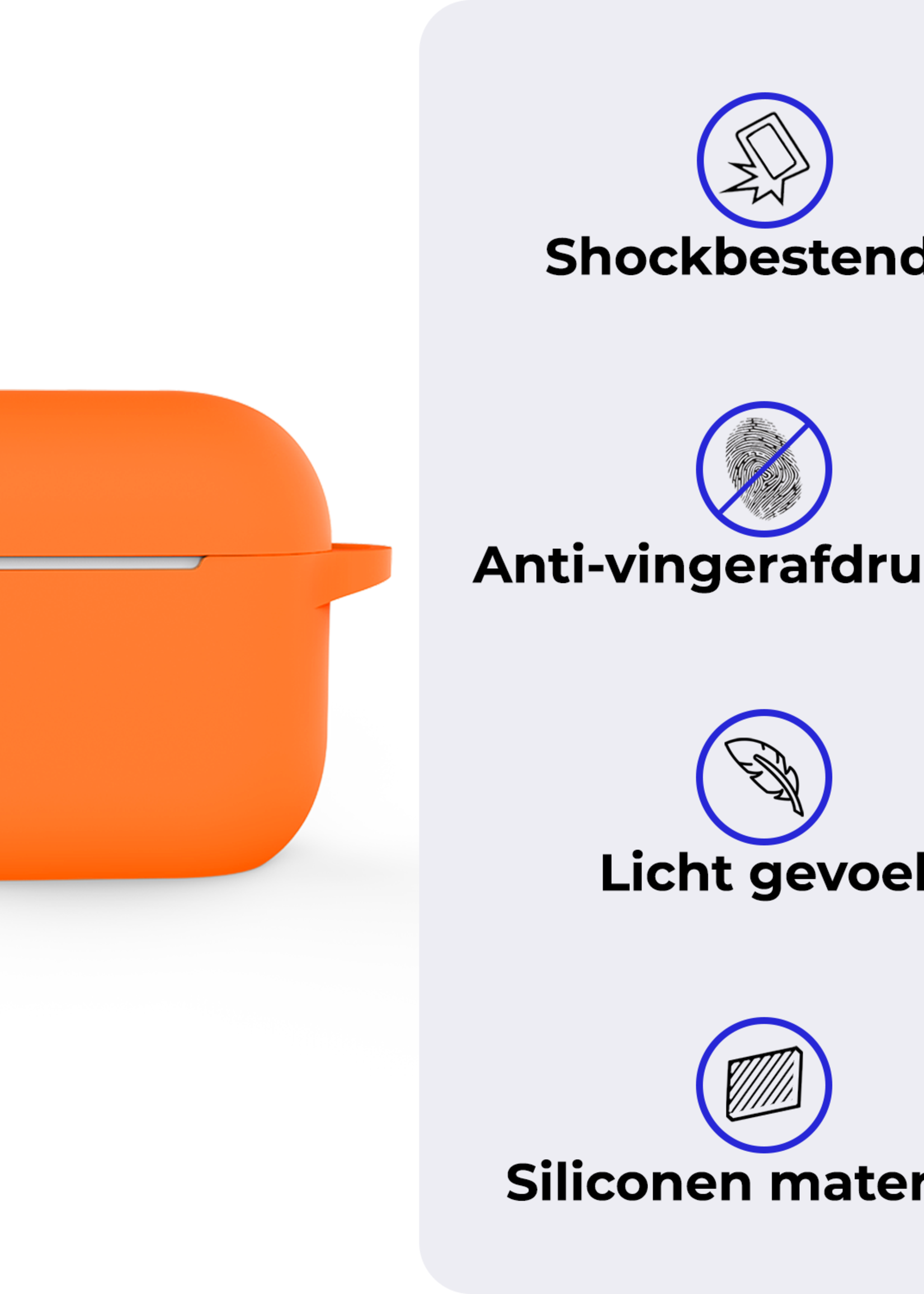 BTH BTH Siliconen Hoesje Voor Apple AirPods 4 - Oranje