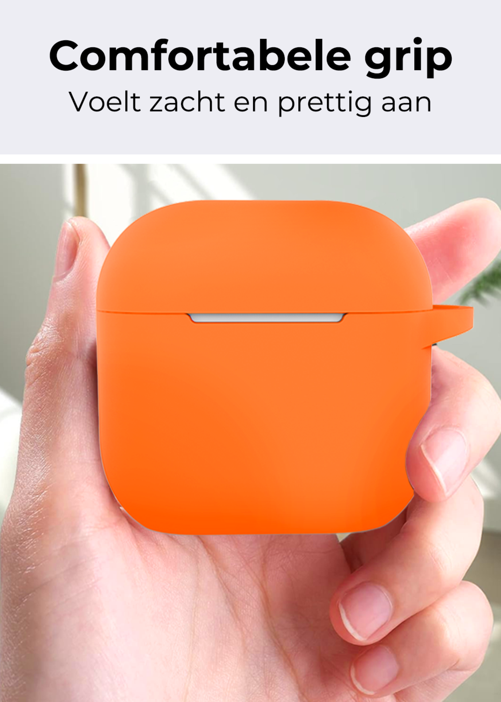 BTH BTH Siliconen Hoesje Voor Apple AirPods 4 - Oranje