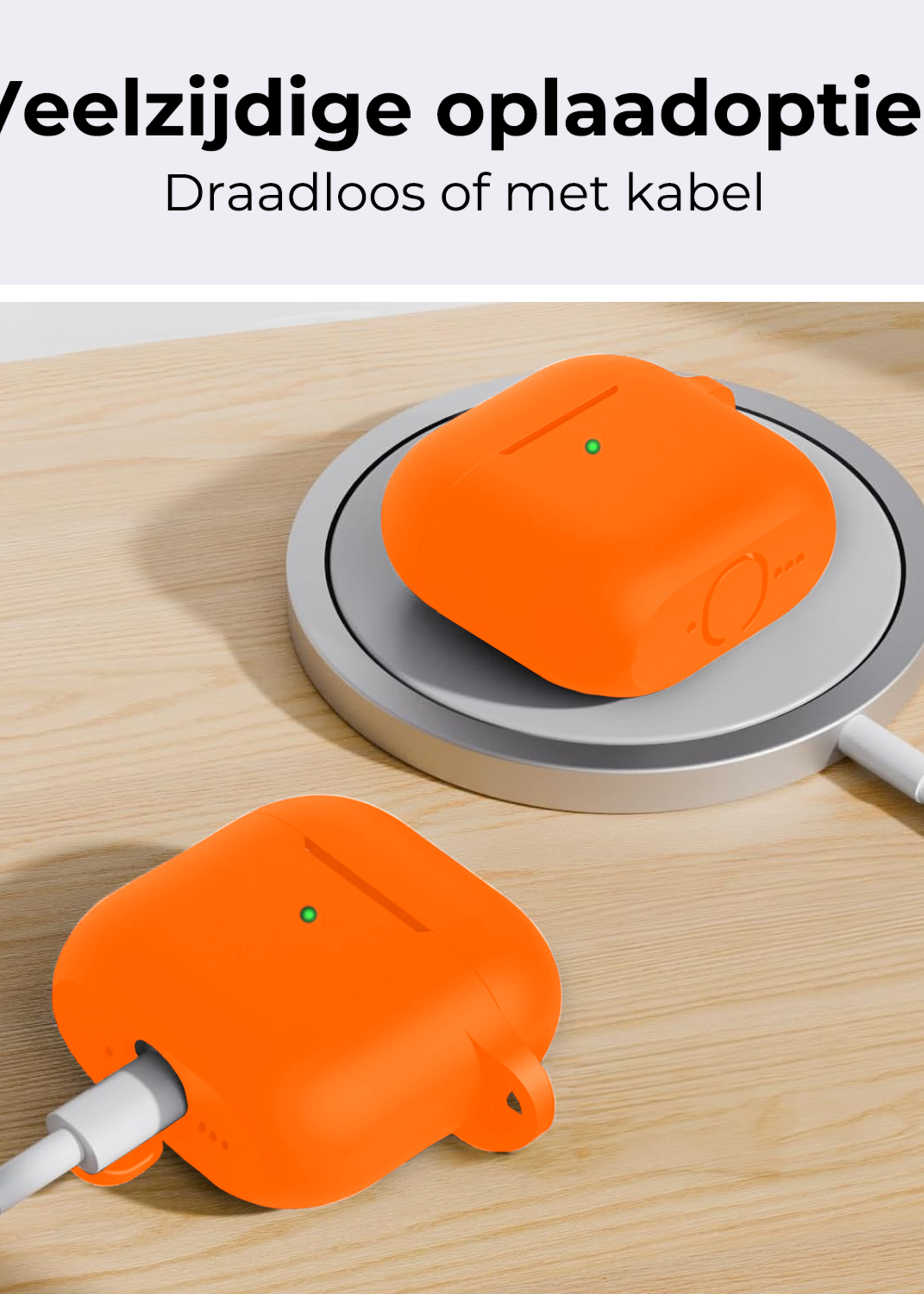 BTH BTH Siliconen Hoesje Voor Apple AirPods 4 - Oranje