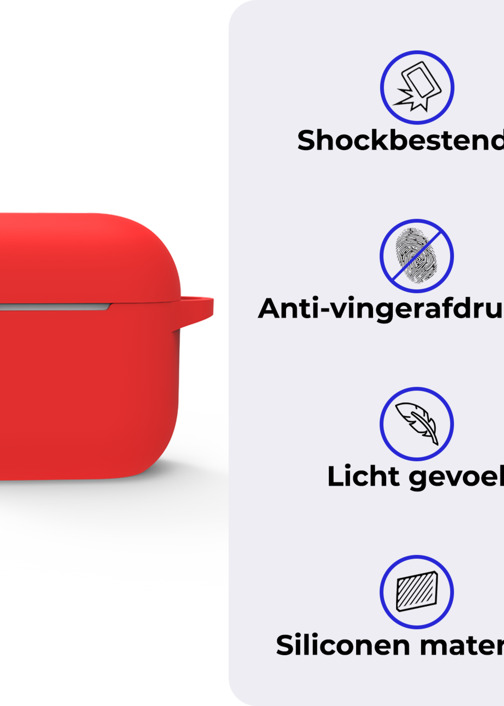 BTH BTH Siliconen Hoesje Voor Apple AirPods 4 - Rood