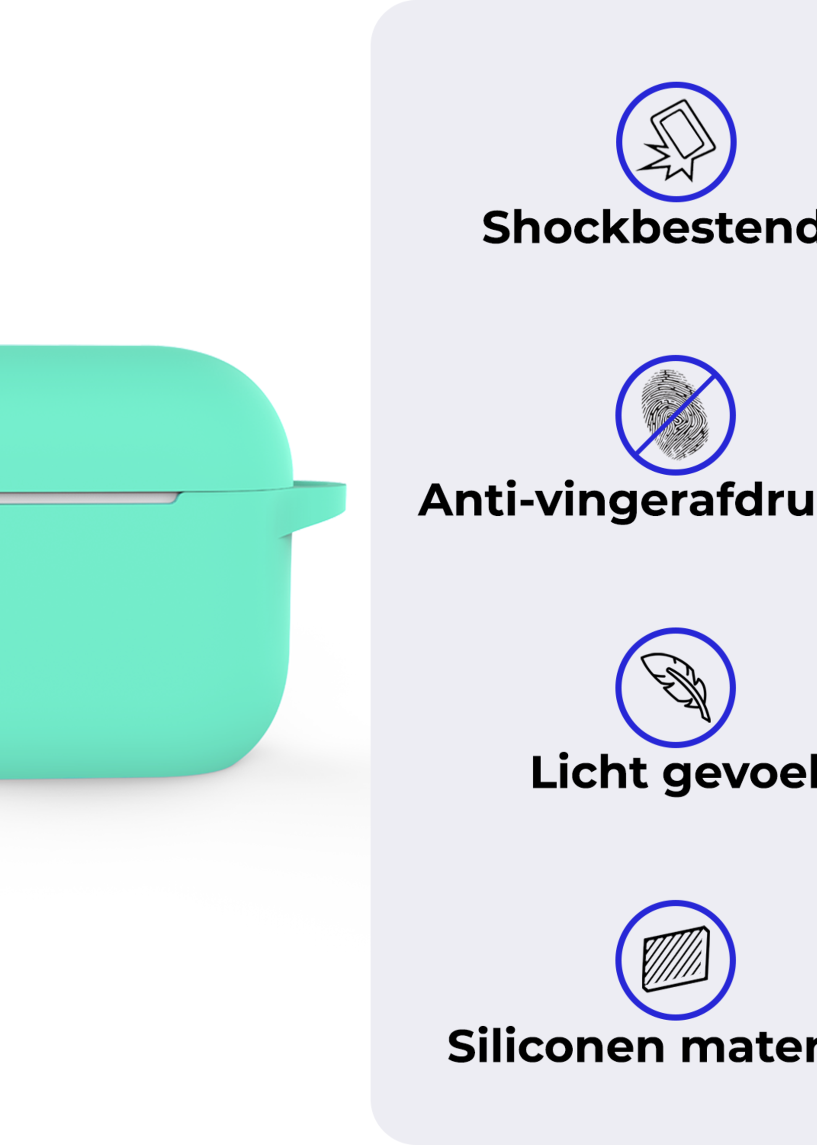 BTH BTH Siliconen Hoesje Voor Apple AirPods 4 - Turquoise