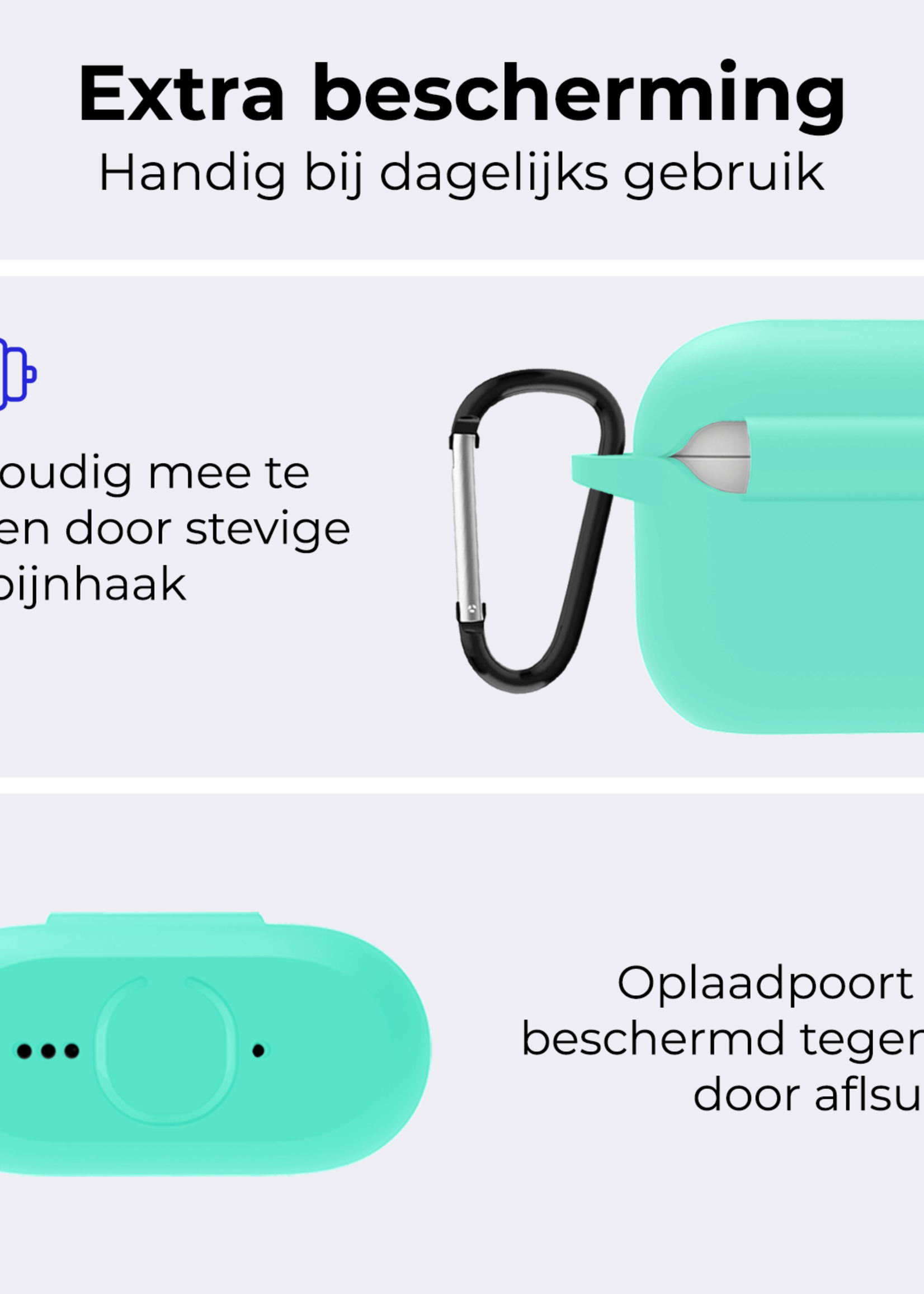 BTH BTH Siliconen Hoesje Voor Apple AirPods 4 - Turquoise