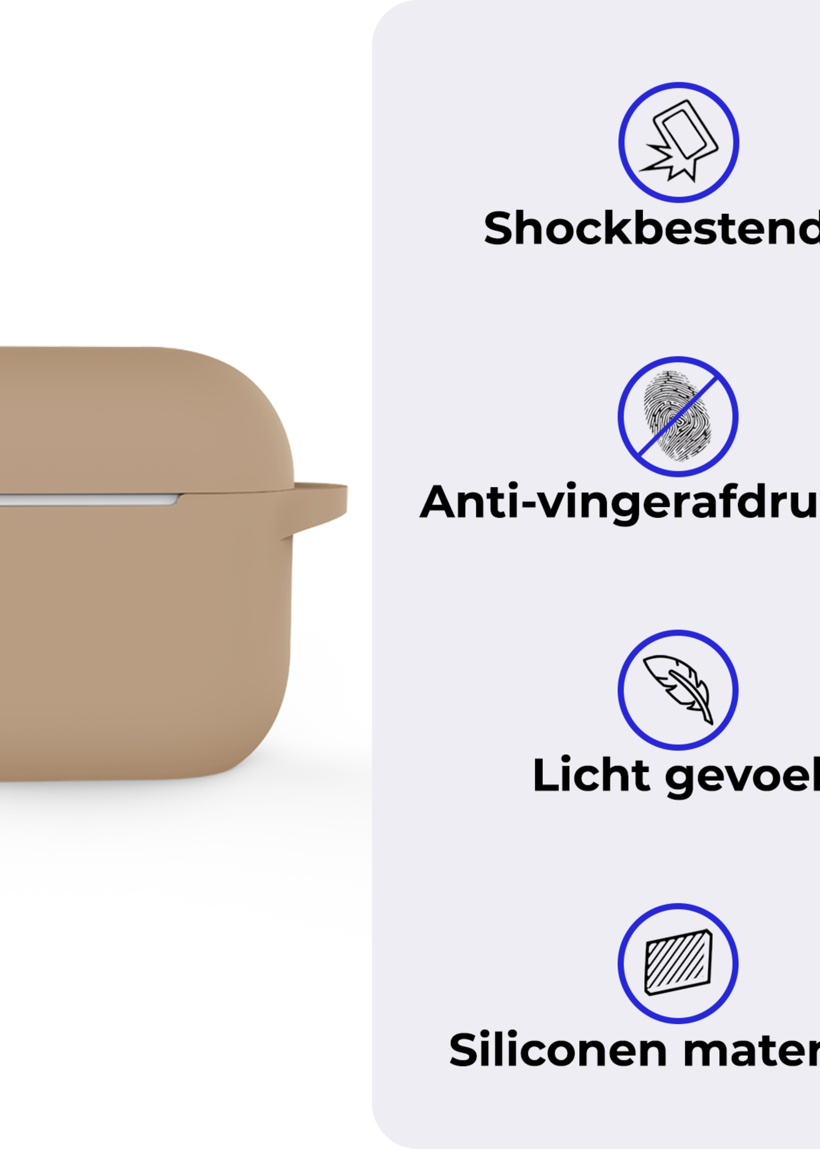 BTH BTH Siliconen Hoesje Voor Apple AirPods 4 - Zand