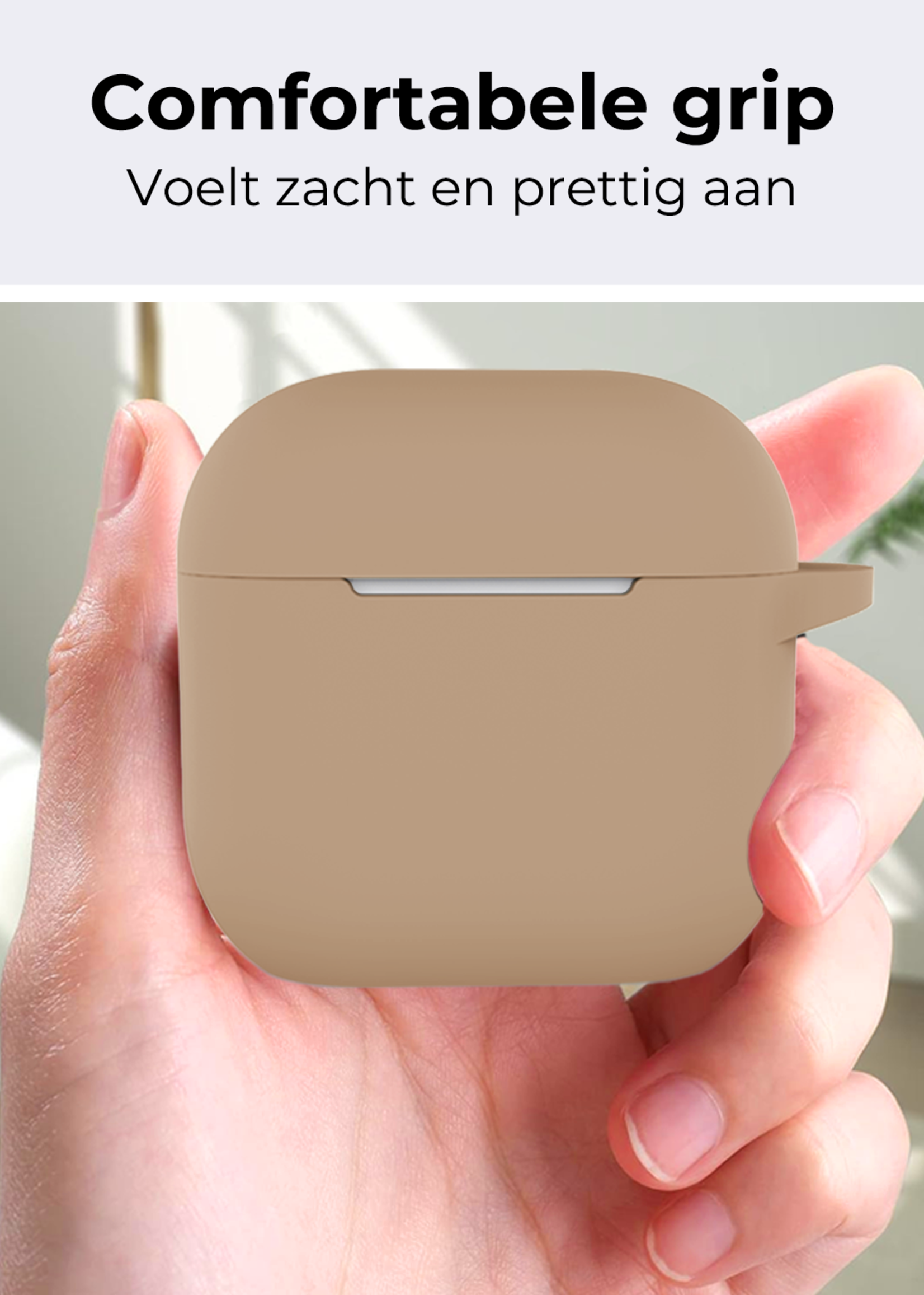 BTH BTH Siliconen Hoesje Voor Apple AirPods 4 - Zand