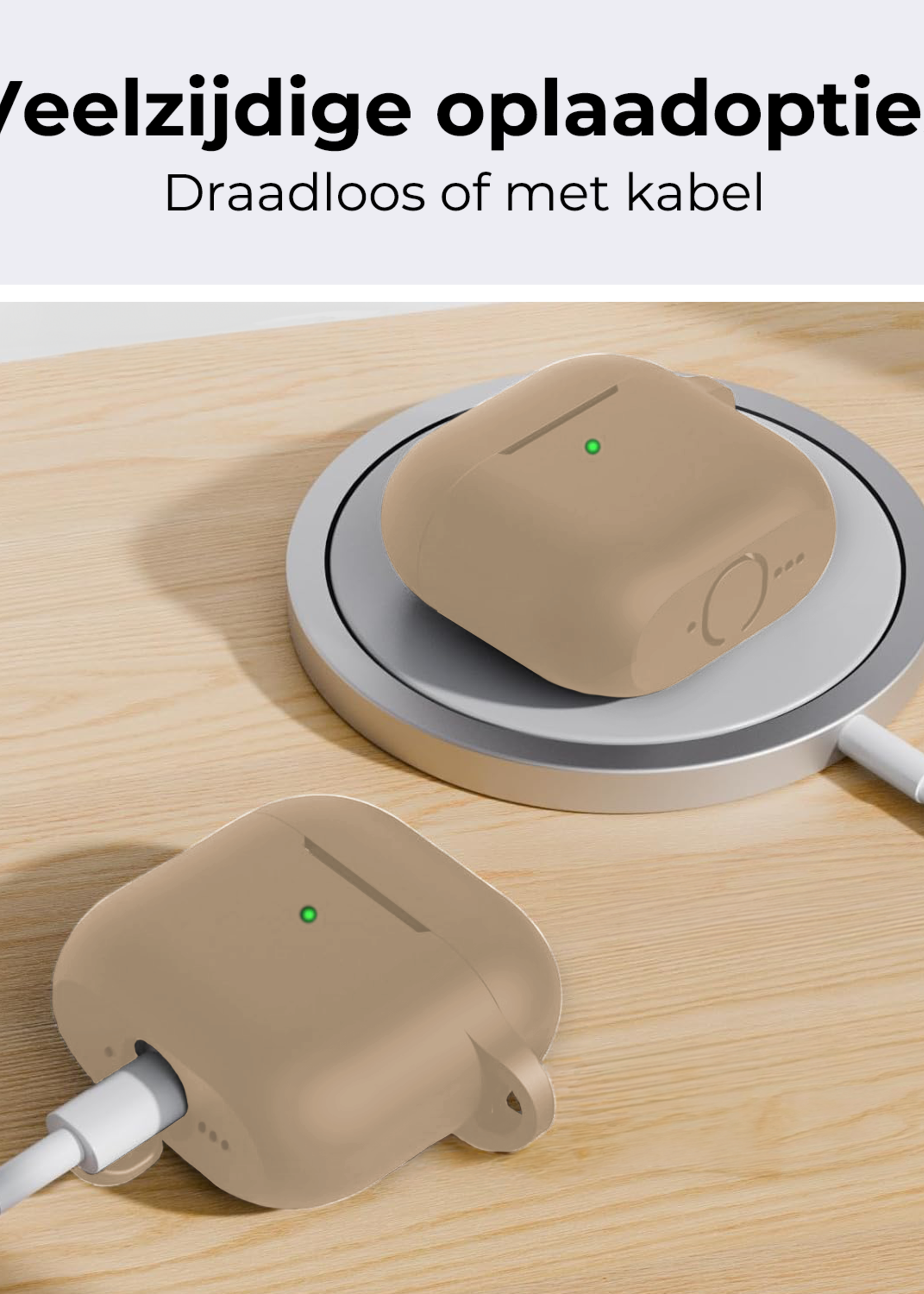 BTH BTH Siliconen Hoesje Voor Apple AirPods 4 - Zand