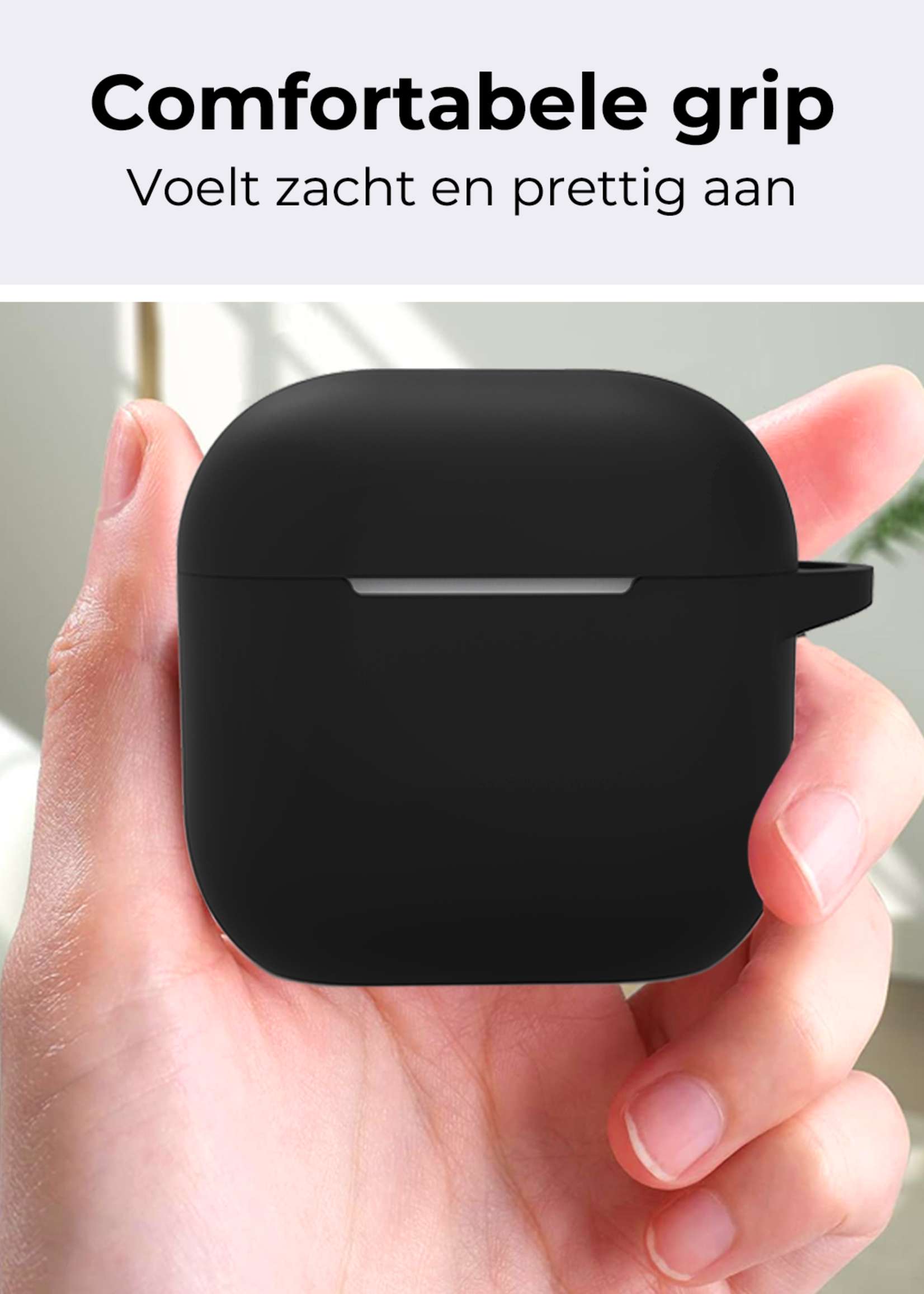 BTH BTH Siliconen Hoesje Voor Apple AirPods 4 - Zwart