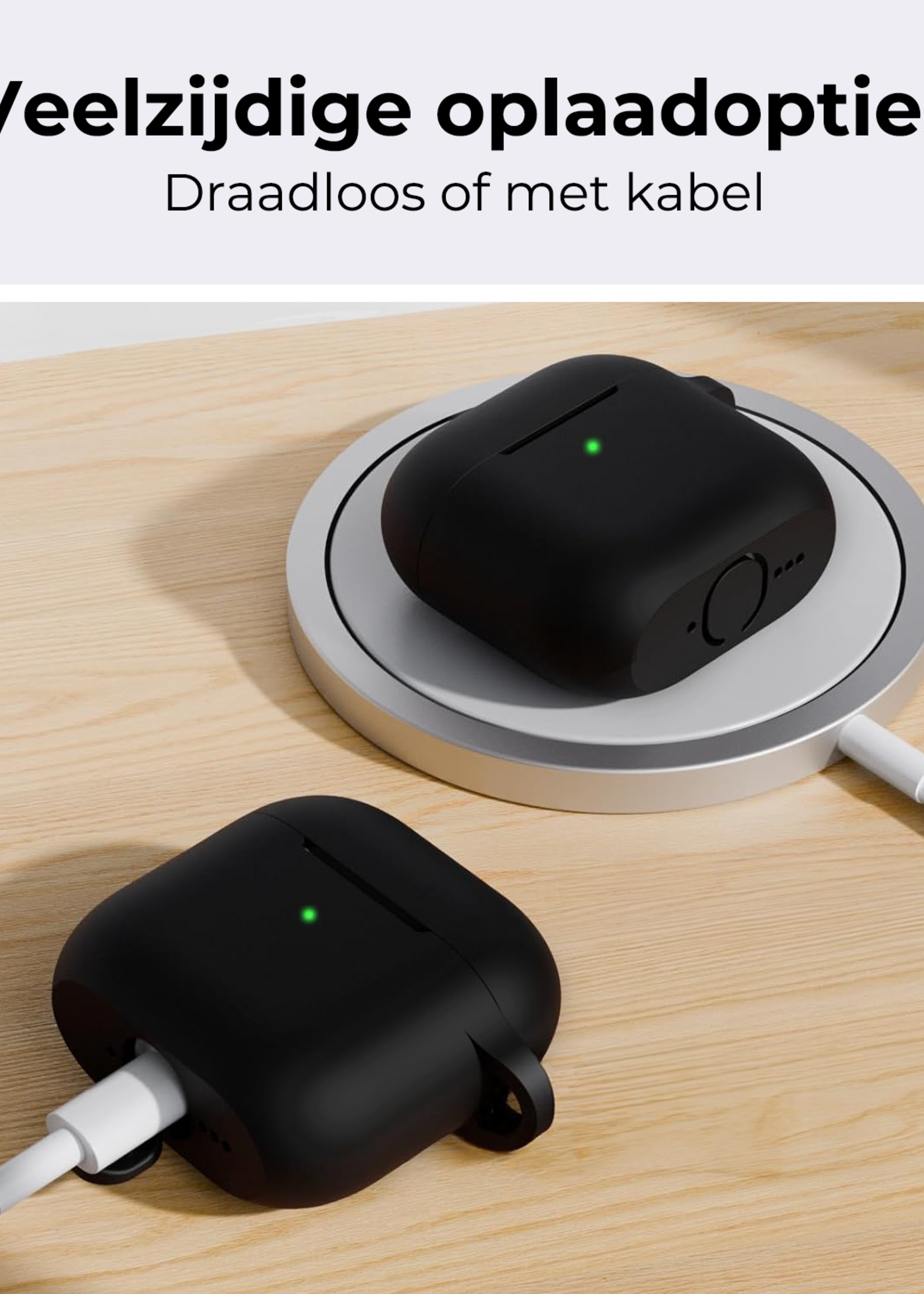 BTH BTH Siliconen Hoesje Voor Apple AirPods 4 - Zwart