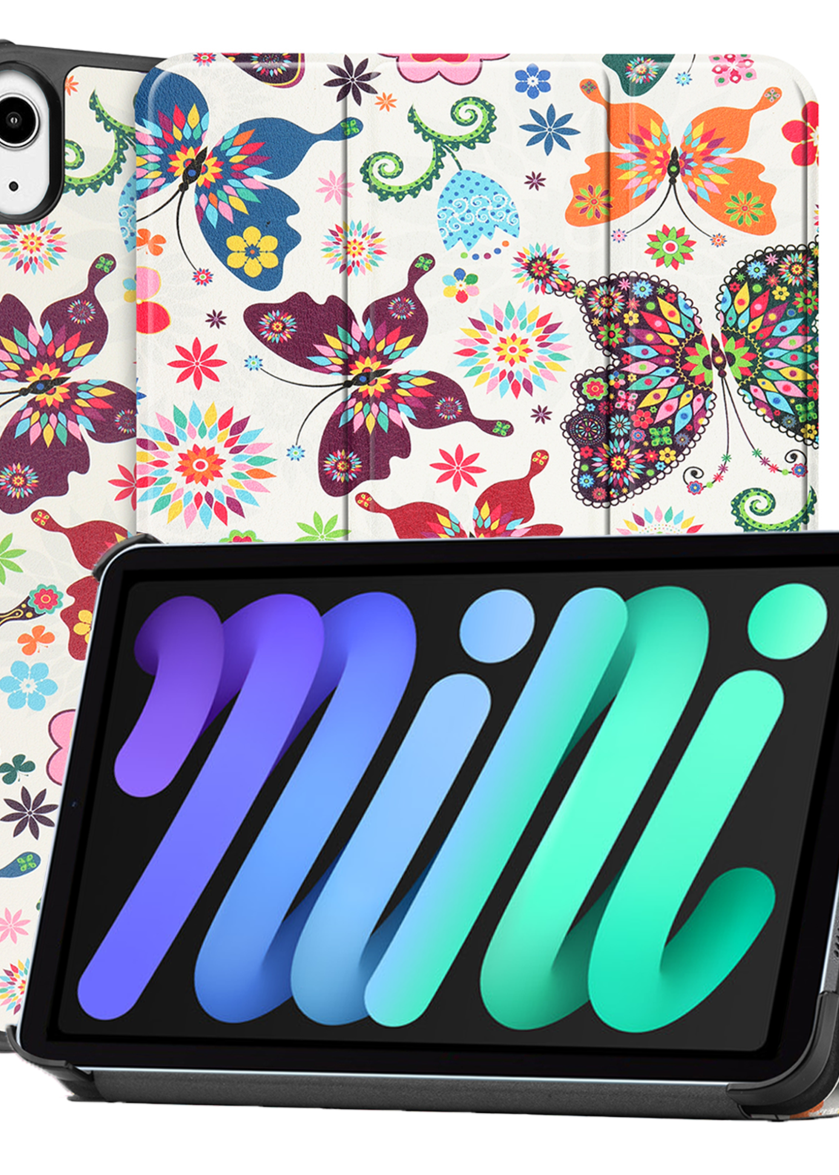 BTH BTH iPad Mini 7 Hoesje - Vlinders