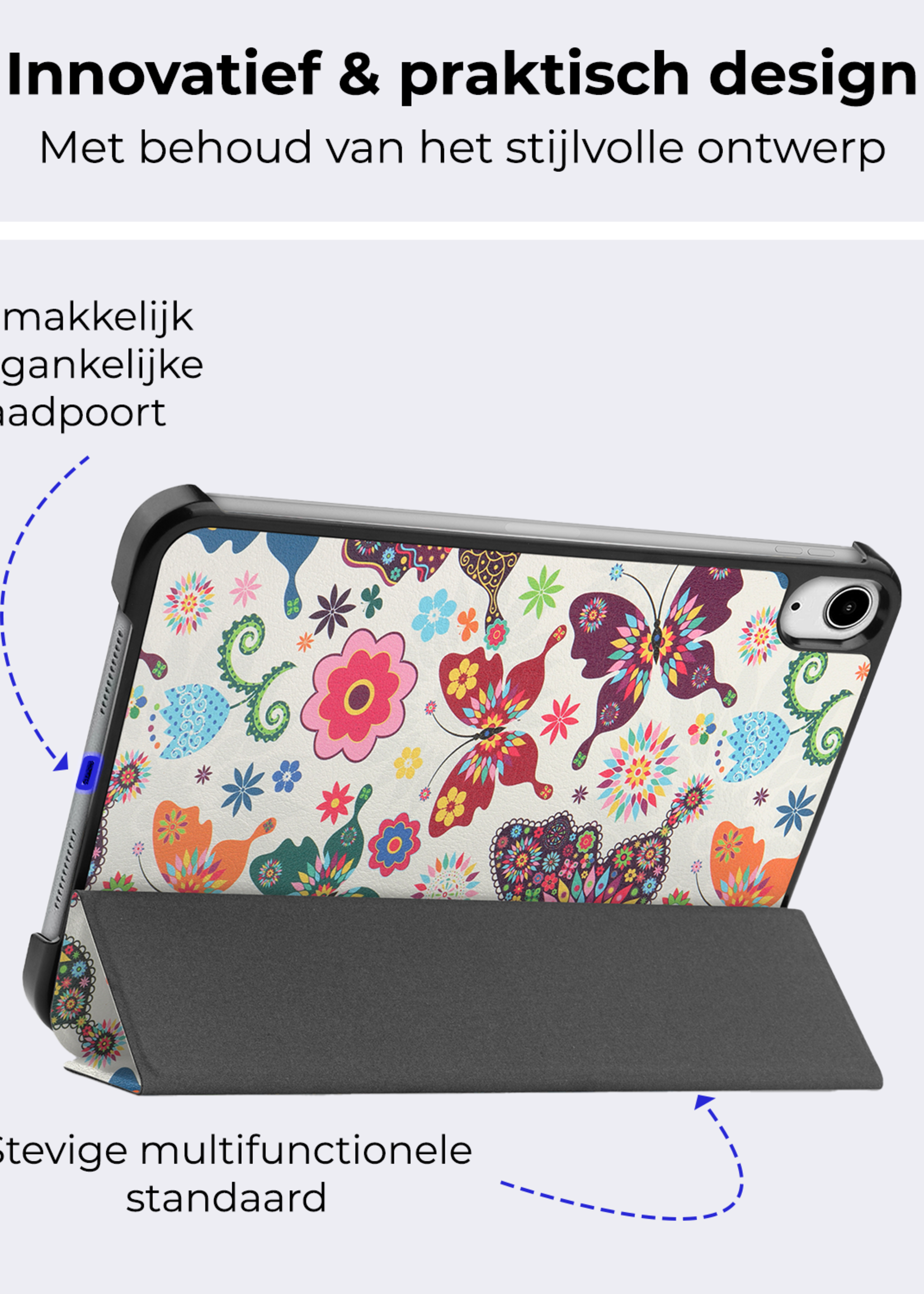 BTH BTH iPad Mini 7 Hoesje - Vlinders